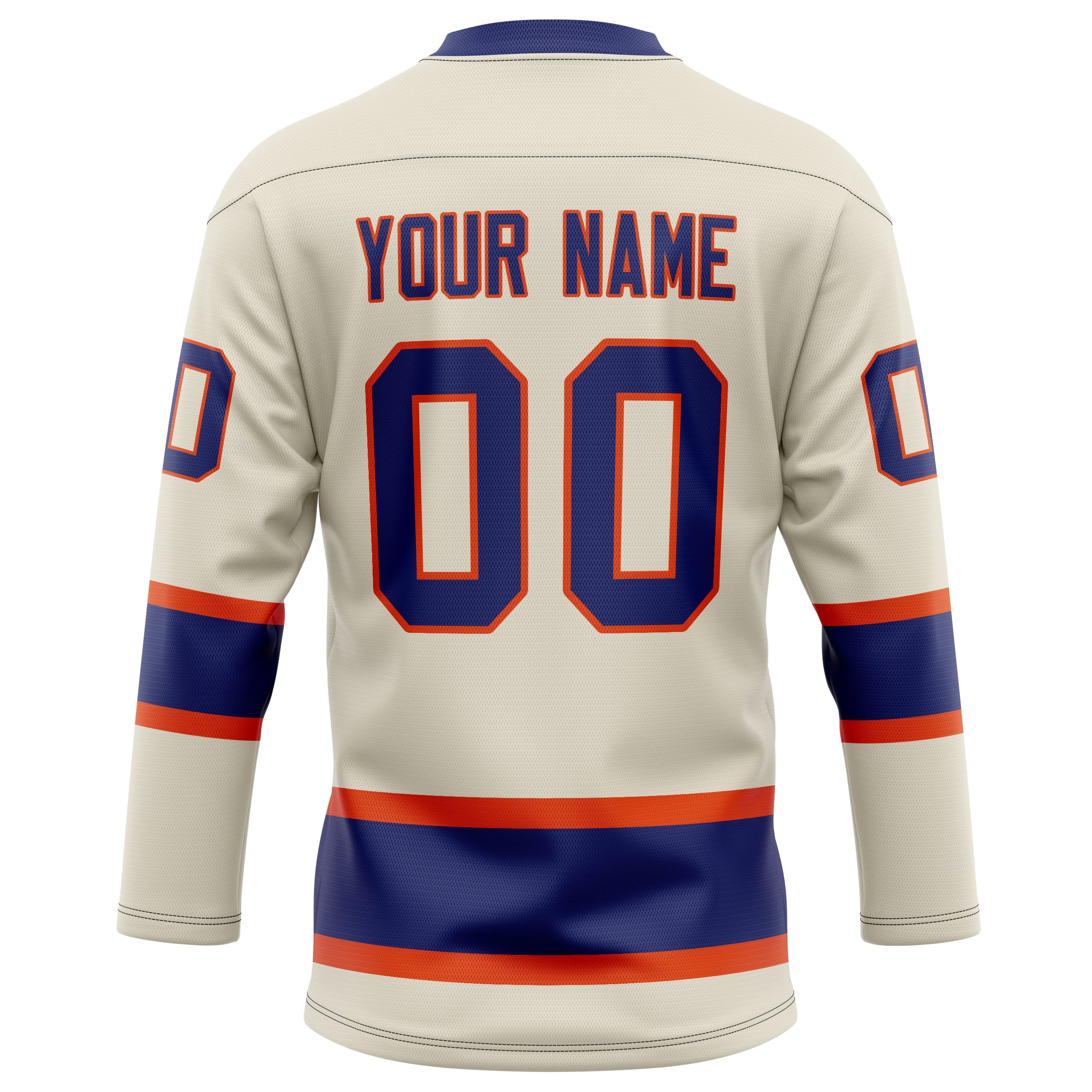Custom Cream Navy Solid Colour Hockey Jersey
