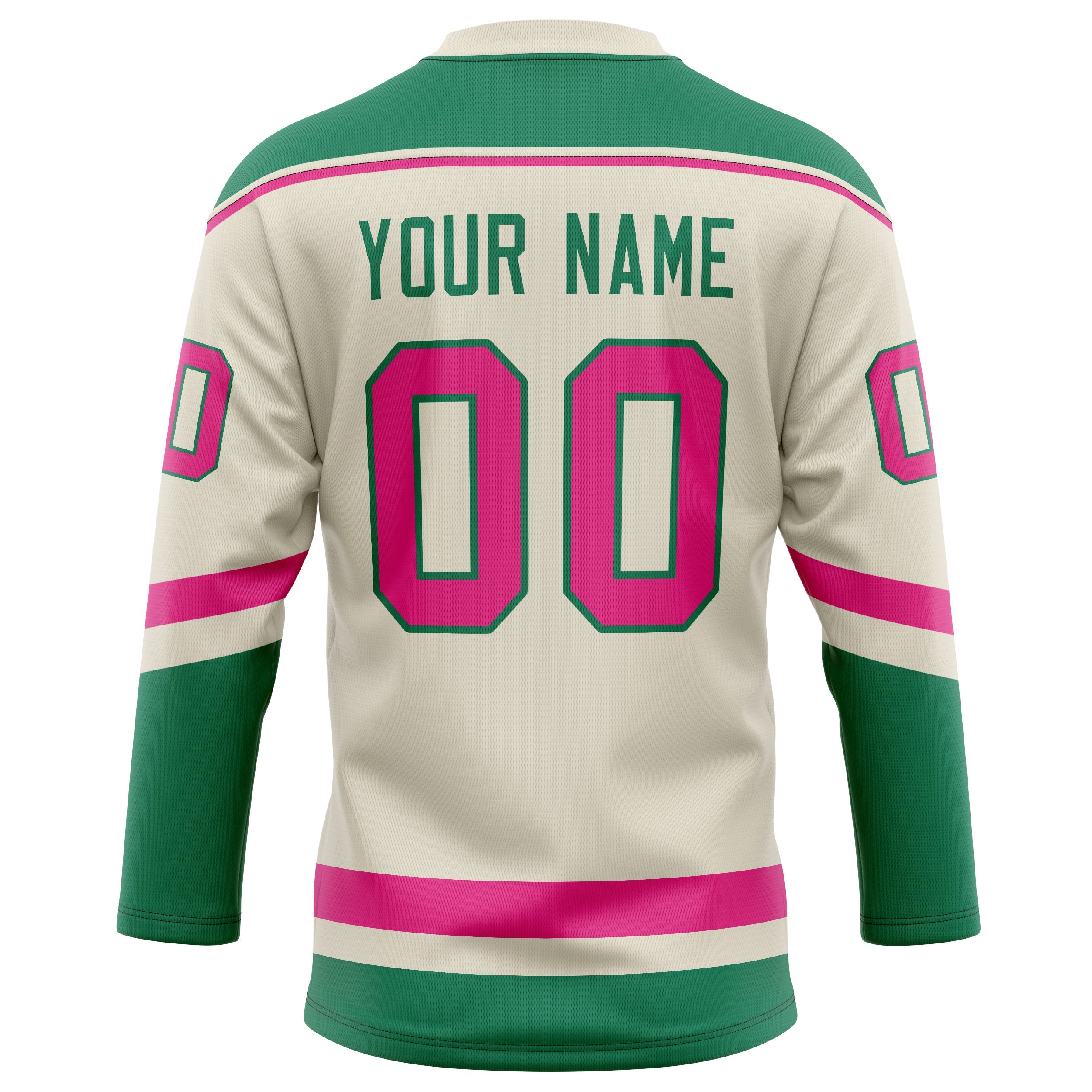 Custom Cream Pink Solid Colour Hockey Jersey