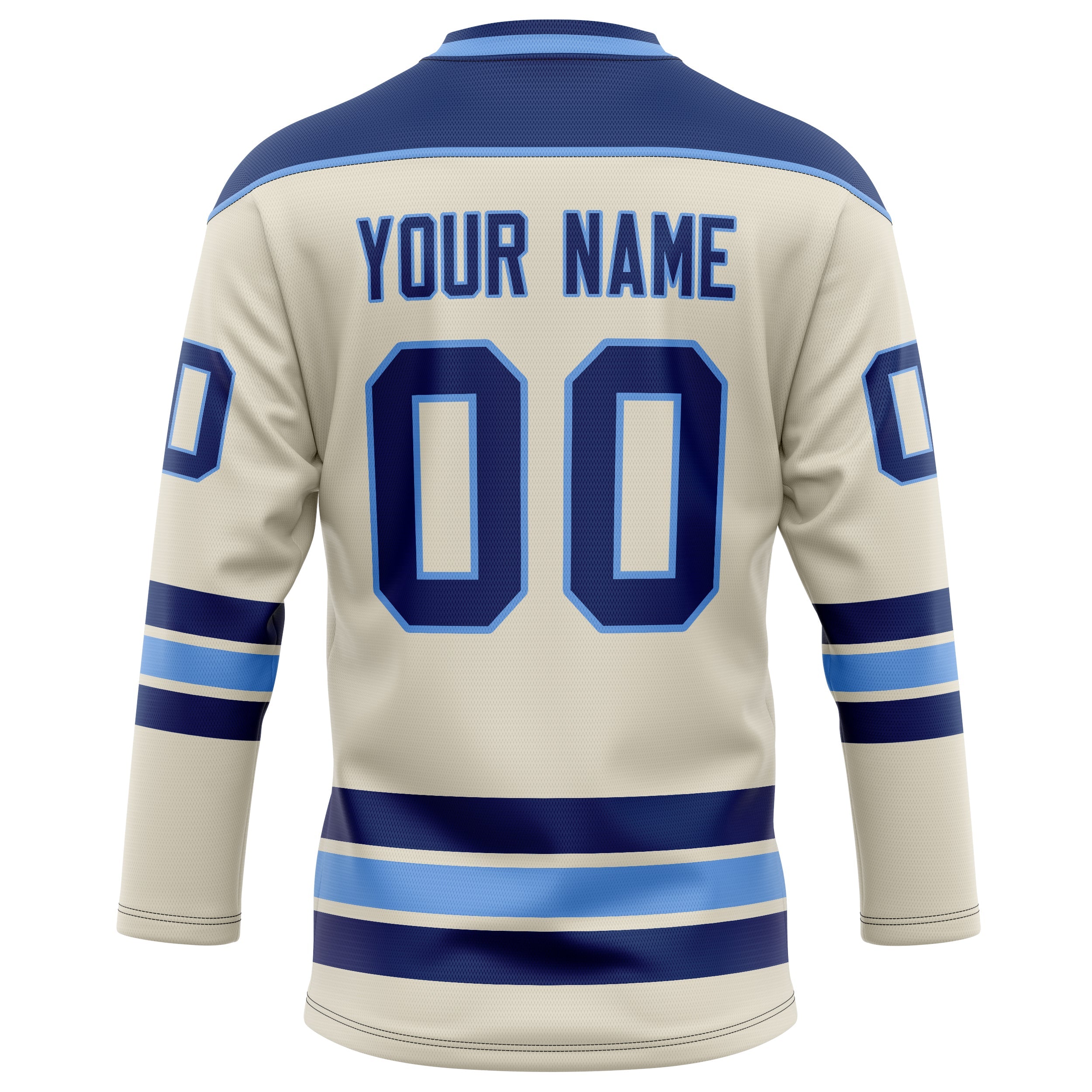 Custom Cream Navy Solid Colour Hockey Jersey