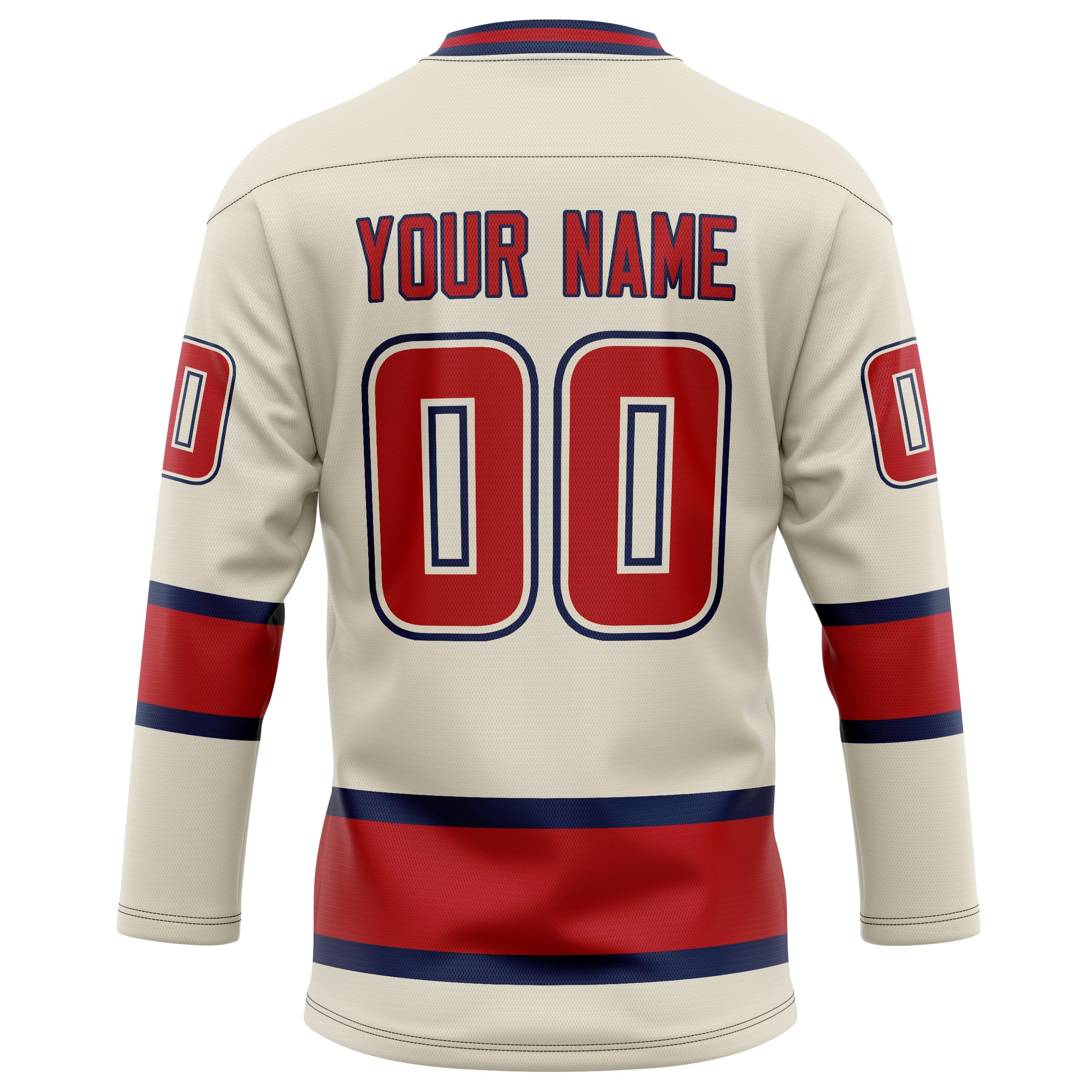 Custom Cream Red Solid Colour Hockey Jersey