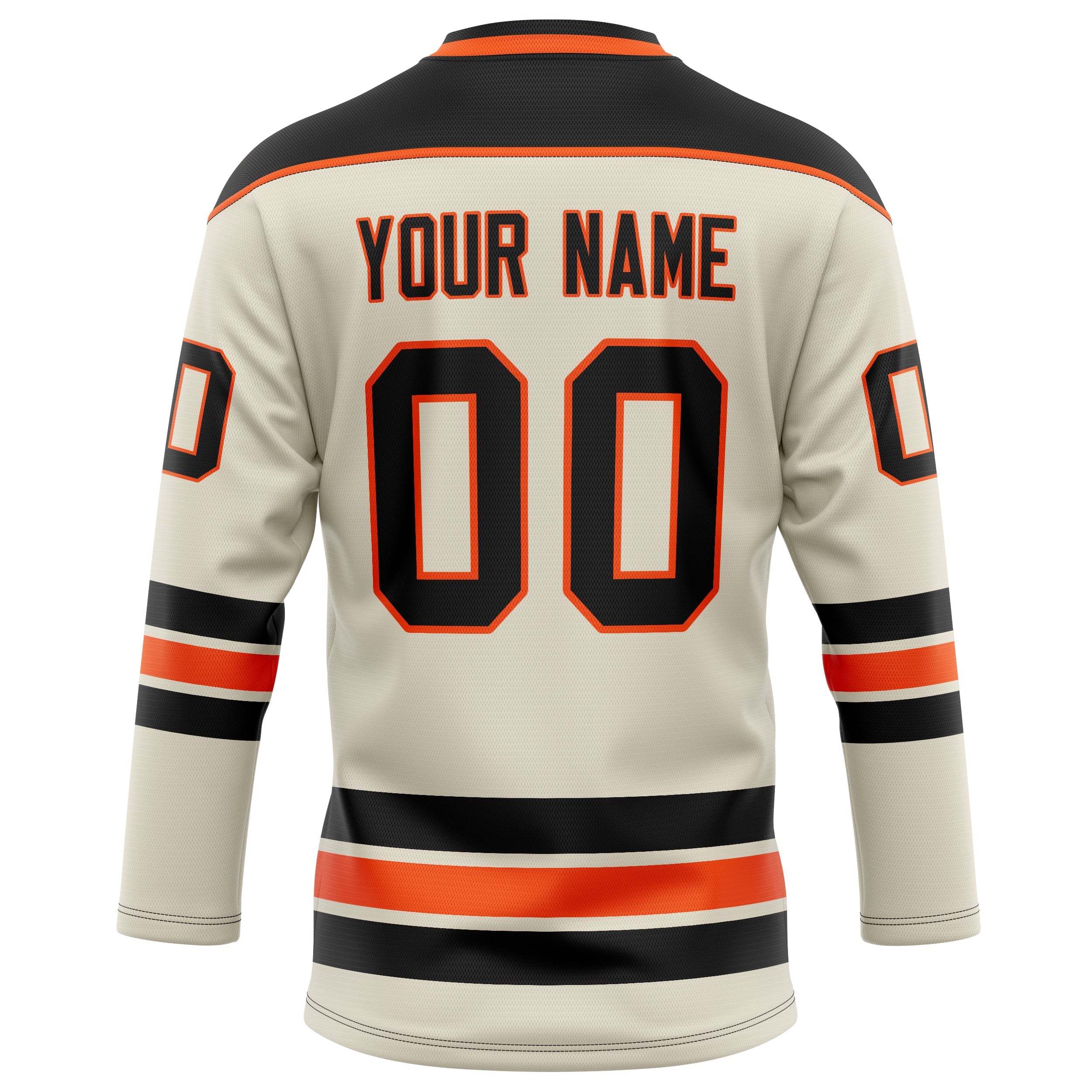Custom Cream Black Solid Colour Hockey Jersey