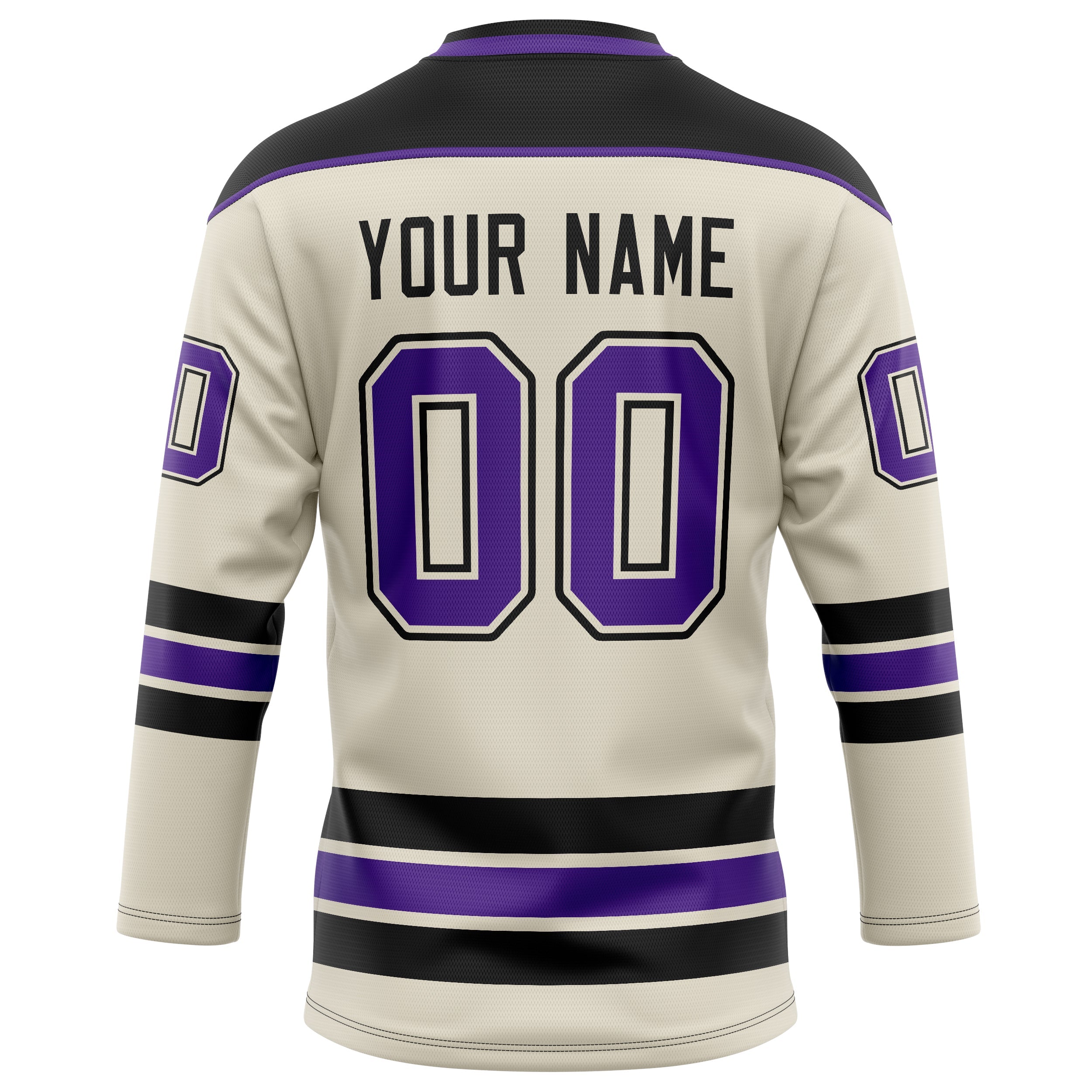 Custom Cream Purple Solid Colour Hockey Jersey