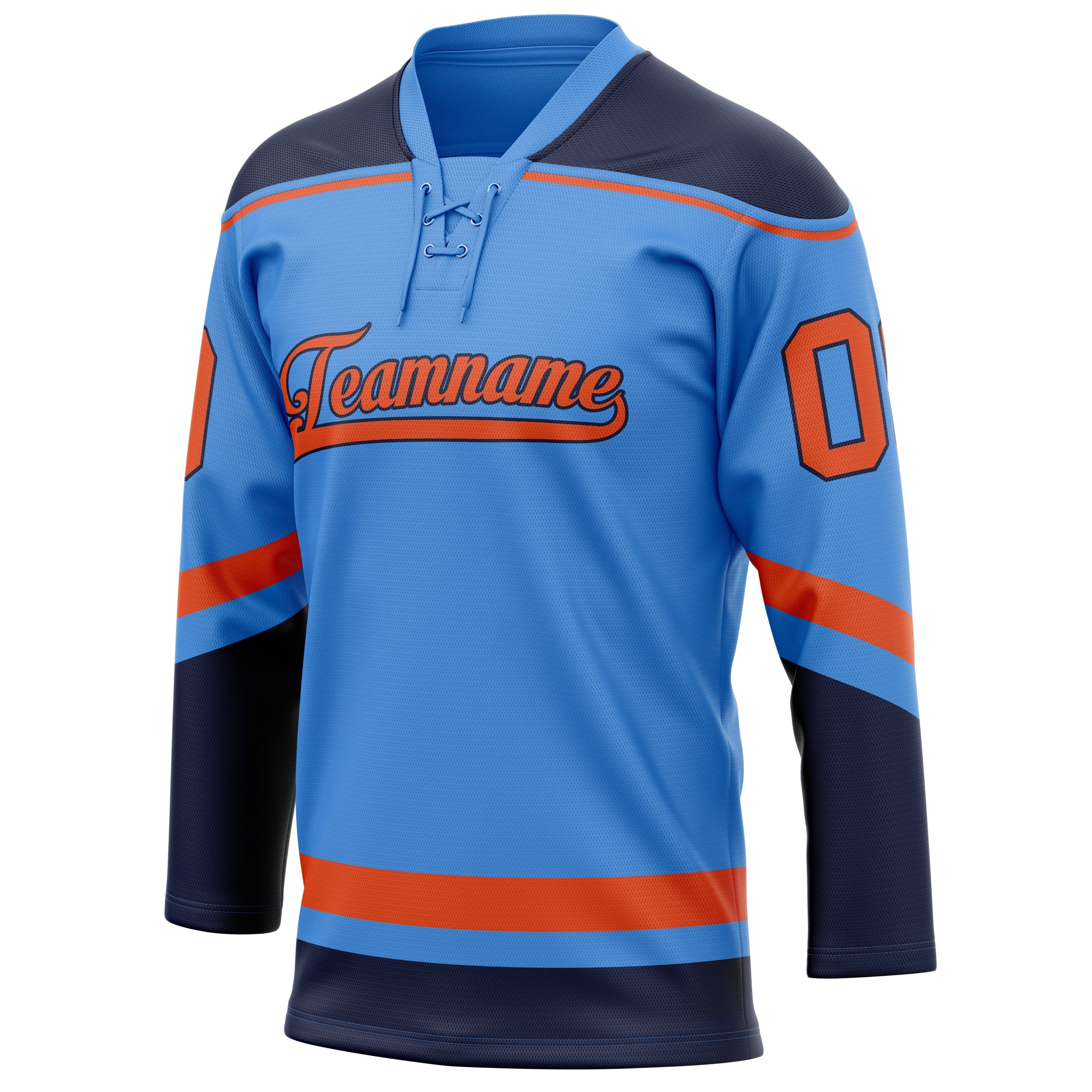 Custom Electric Blue Red Solid Colour Hockey Jersey