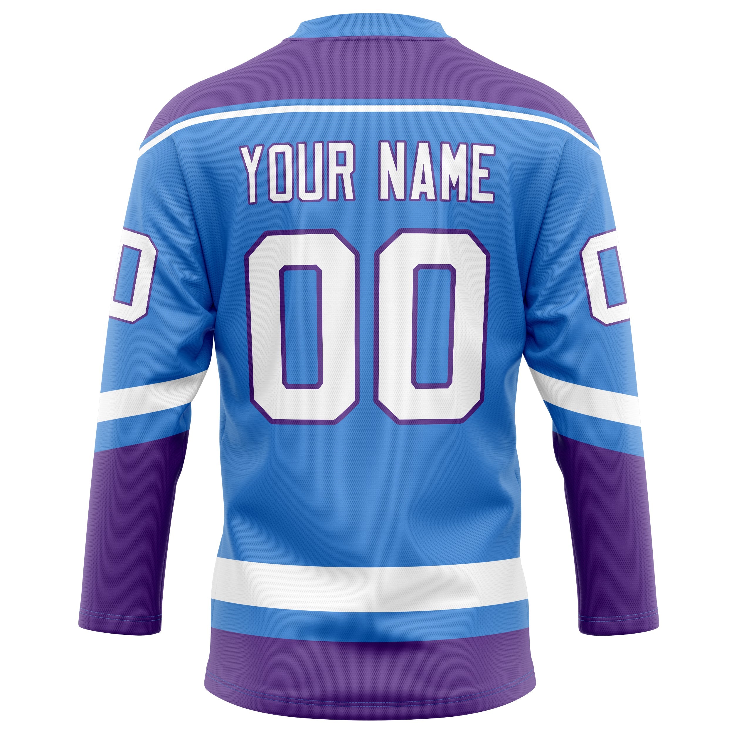 Custom Electric Blue Purple Solid Colour Hockey Jersey