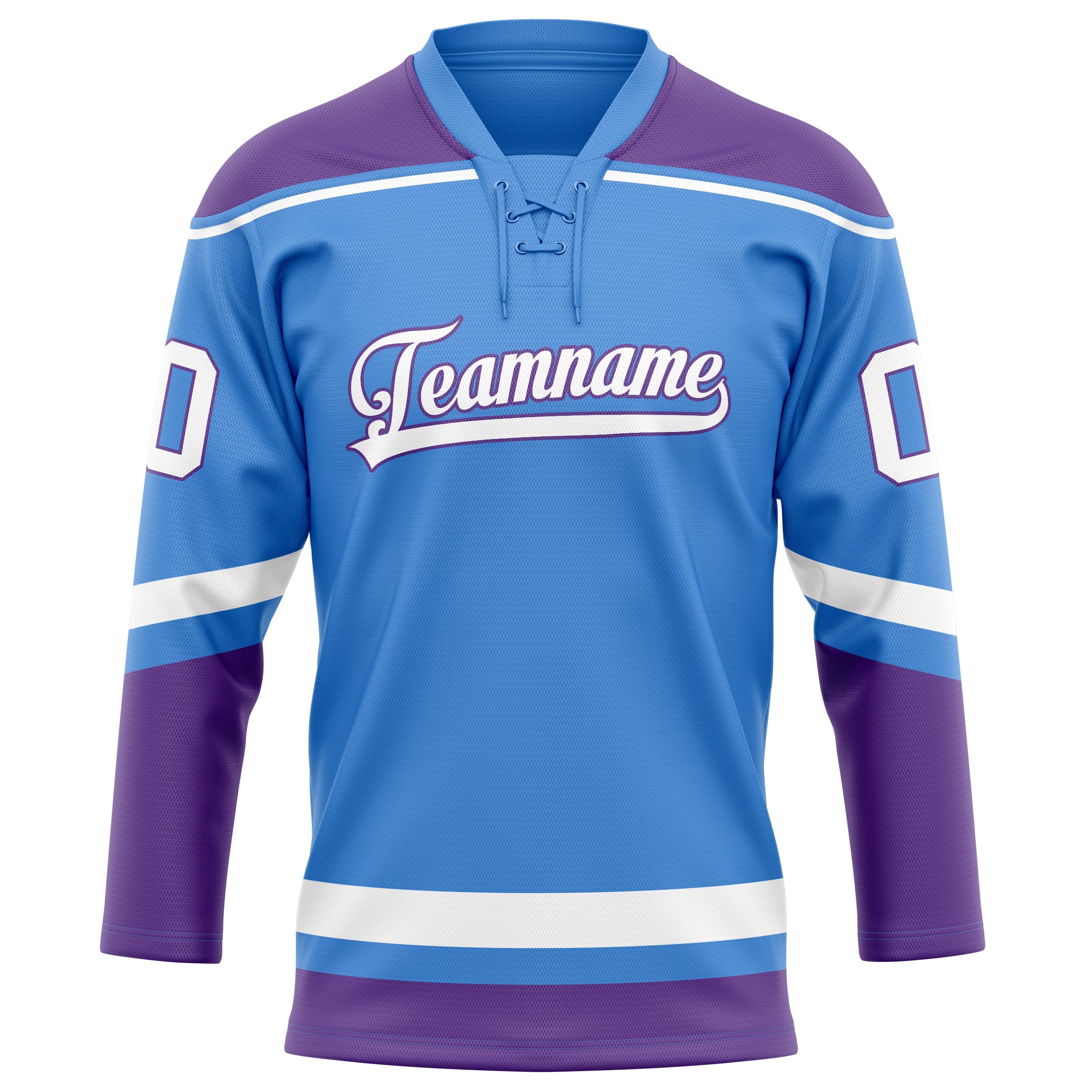 Custom Electric Blue Purple Solid Colour Hockey Jersey