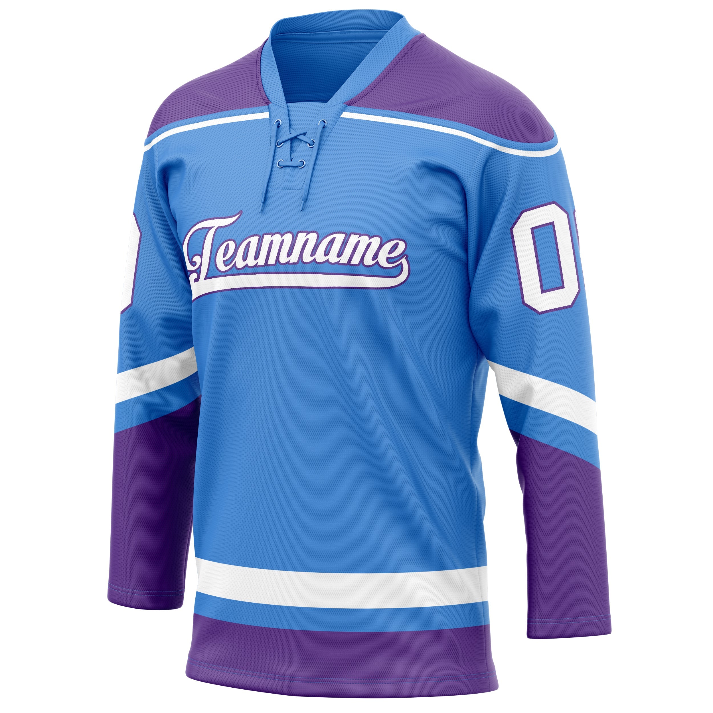 Custom Electric Blue Purple Solid Colour Hockey Jersey