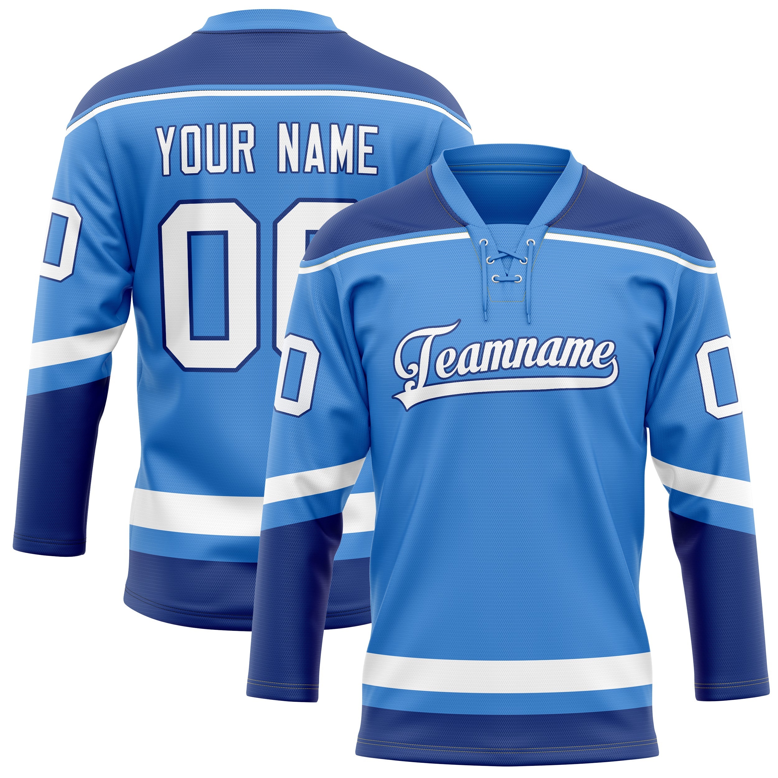 Custom Electric Blue Navy Solid Colour Hockey Jersey