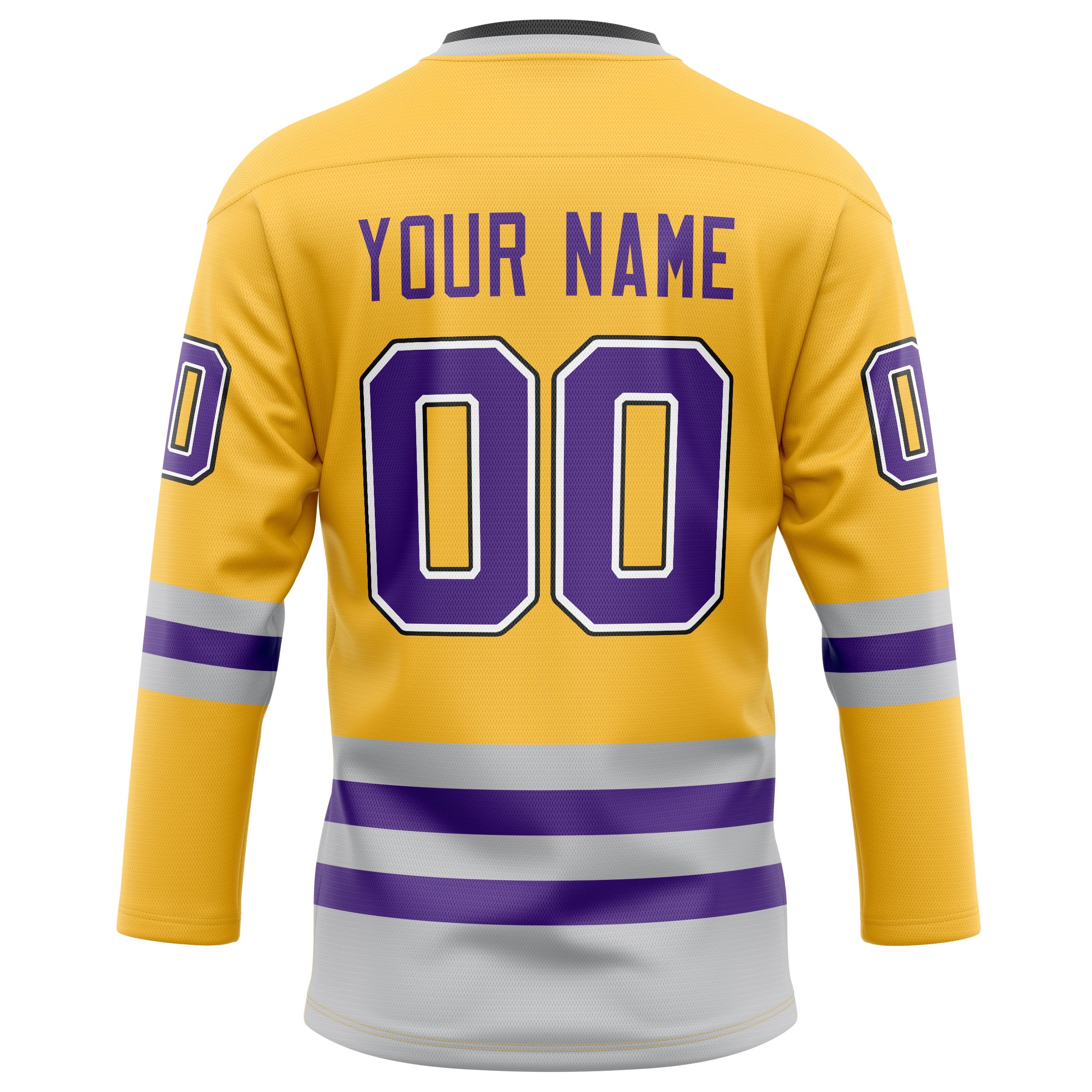 Custom Gold Purple Solid Colour Hockey Jersey