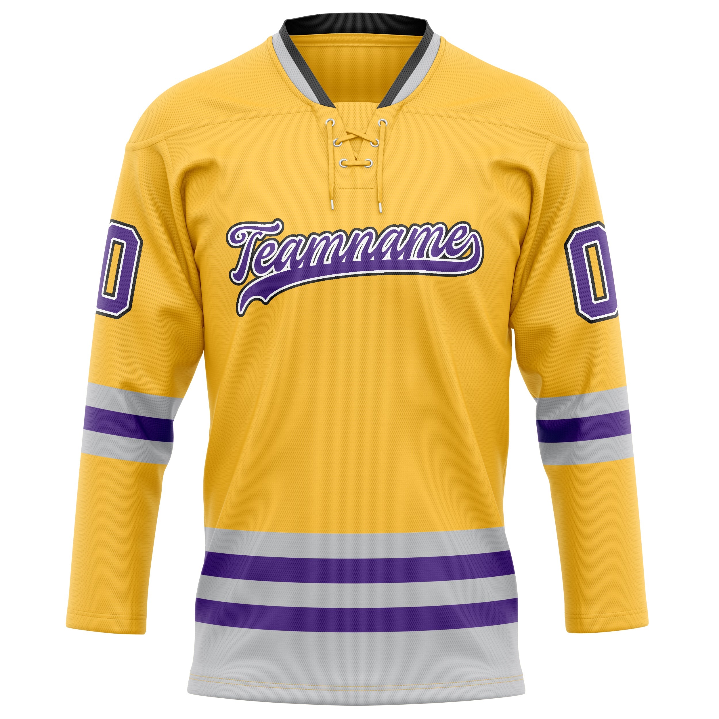 Custom Gold Purple Solid Colour Hockey Jersey