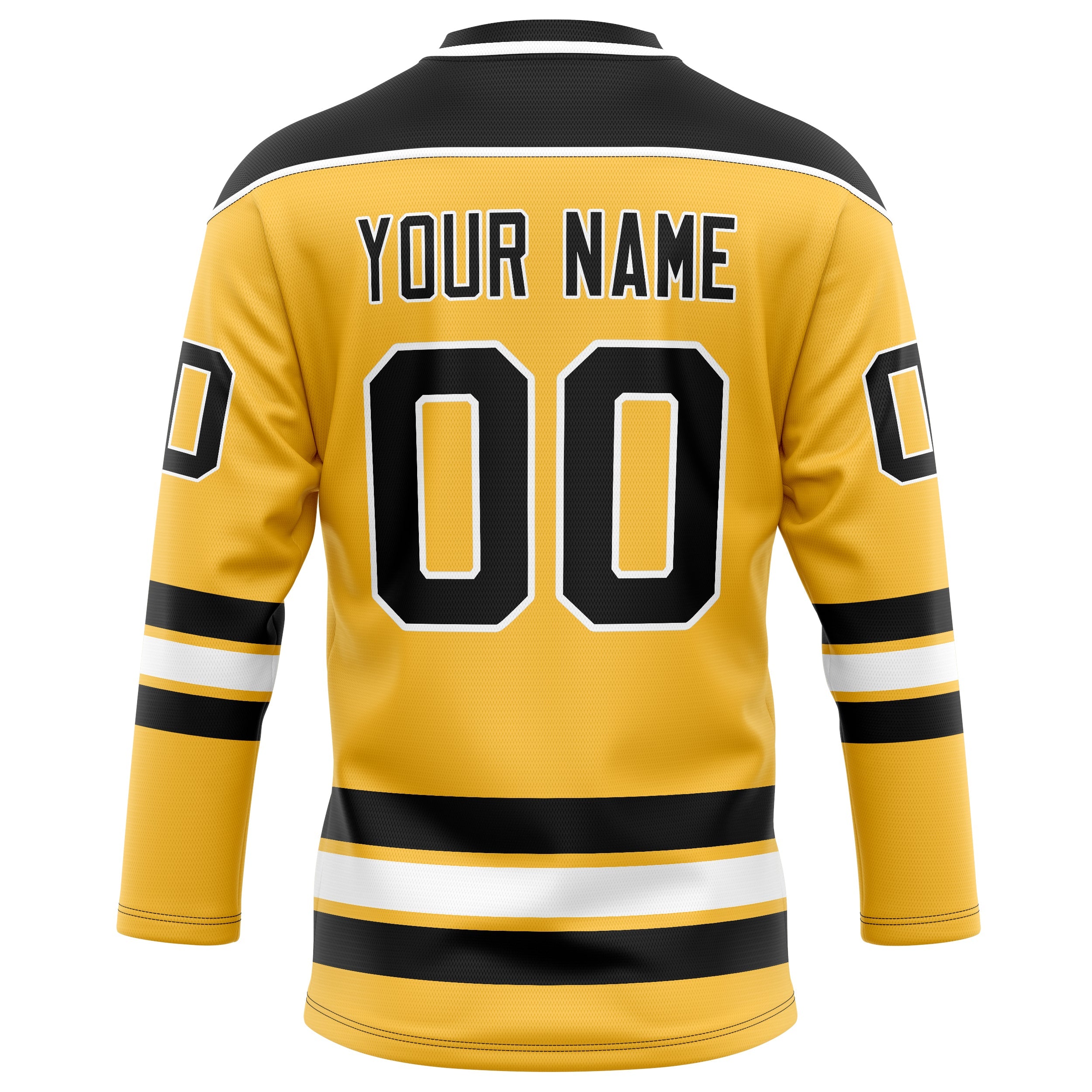 Custom Gold Black Solid Colour Hockey Jersey