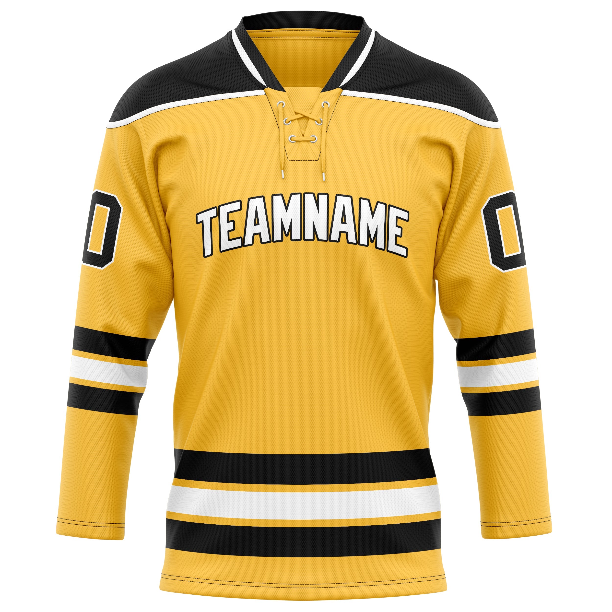 Custom Gold Black Solid Colour Hockey Jersey