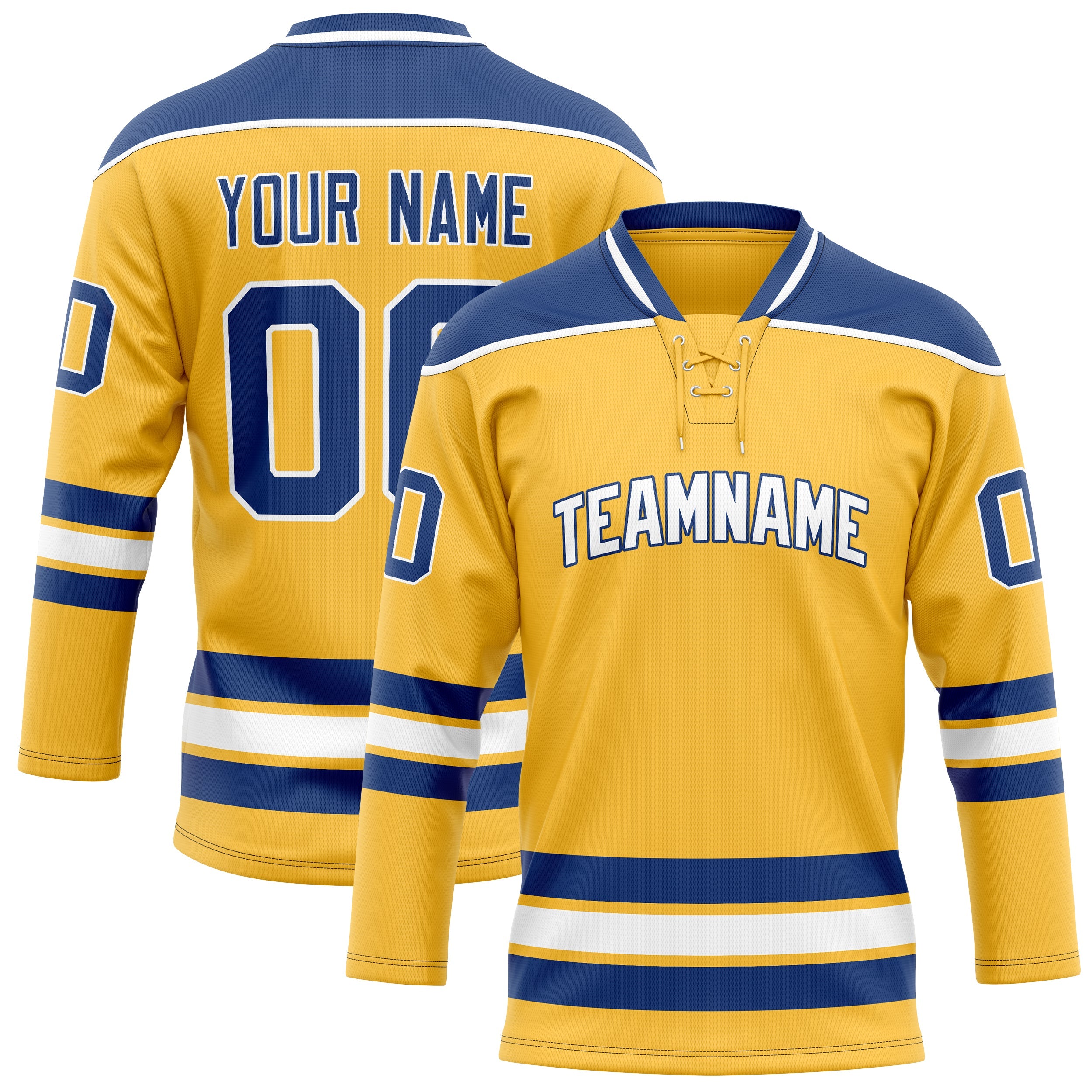 Custom Gold Royal Solid Colour Hockey Jersey
