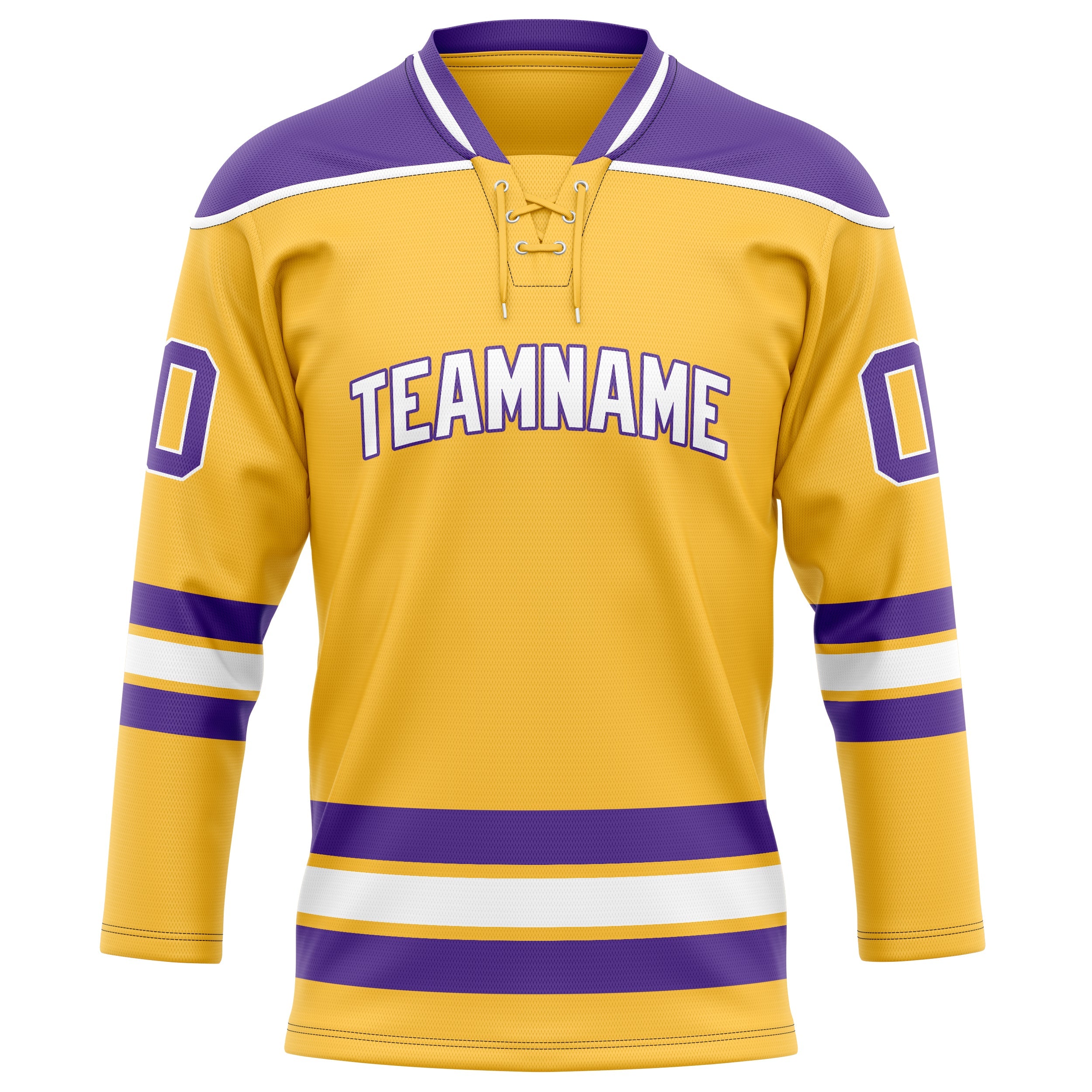 Custom Gold Purple Solid Colour Hockey Jersey