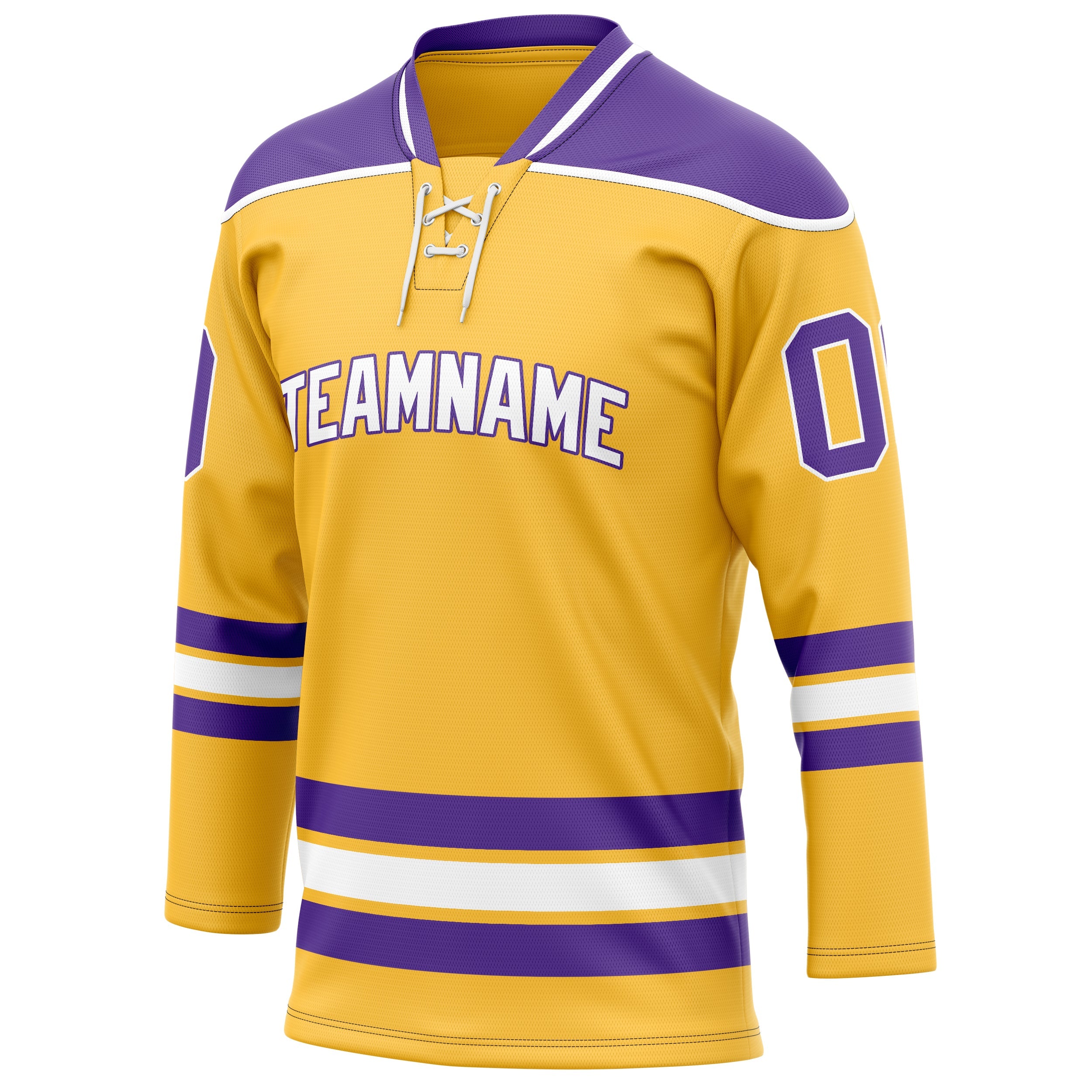 Custom Gold Purple Solid Colour Hockey Jersey