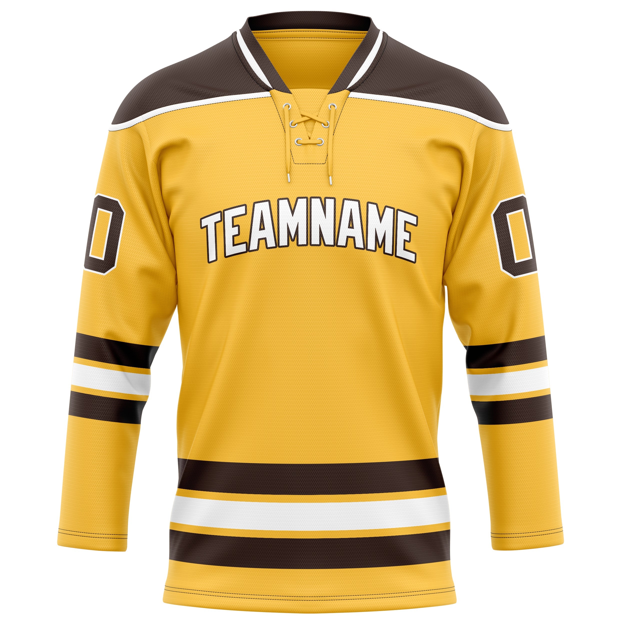 Custom Gold Brown Solid Colour Hockey Jersey