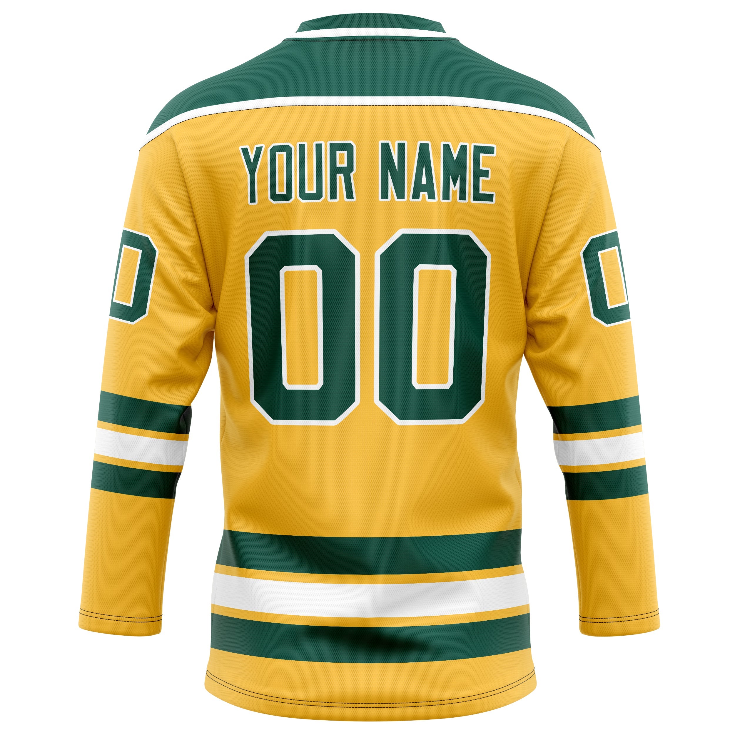 Custom Gold Kelly Green Solid Colour Hockey Jersey
