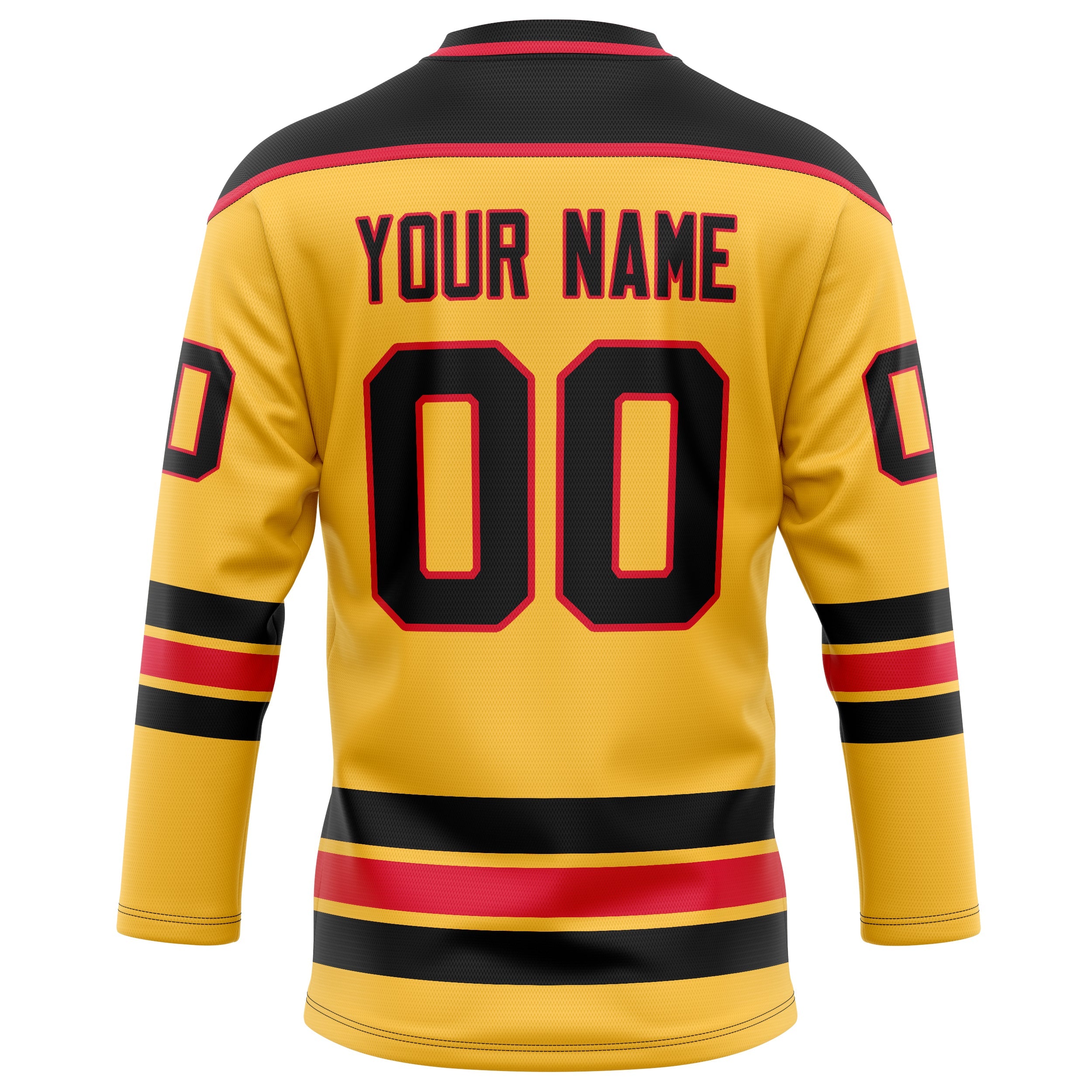 Custom Gold Black Solid Colour Hockey Jersey