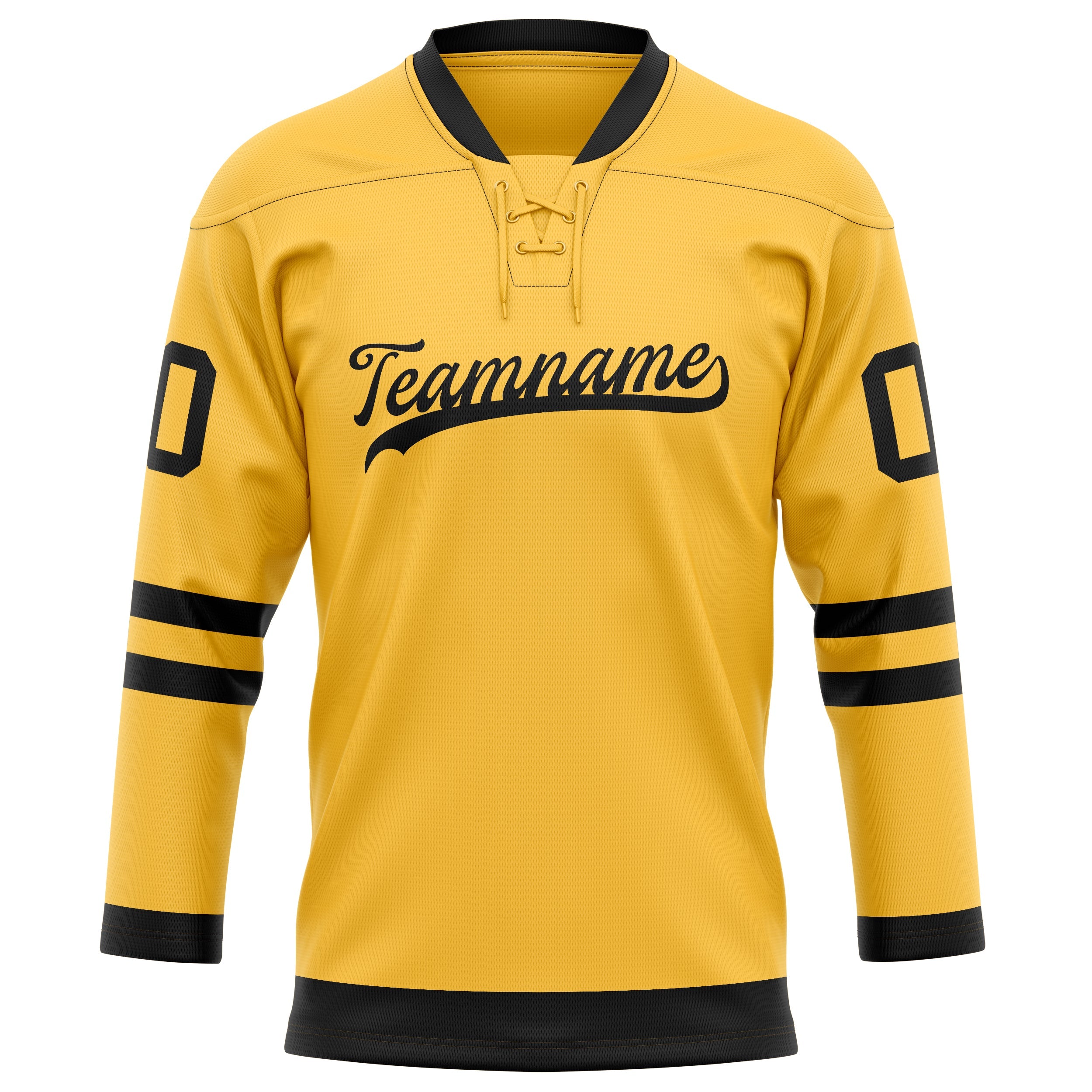 Custom Gold Black Solid Colour Hockey Jersey