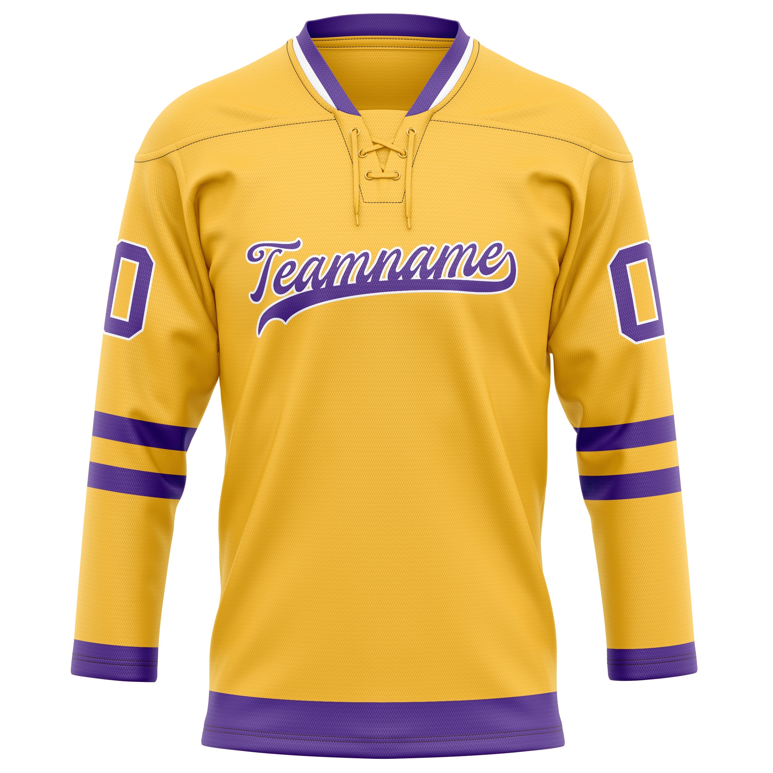 Custom Gold Purple Solid Colour Hockey Jersey