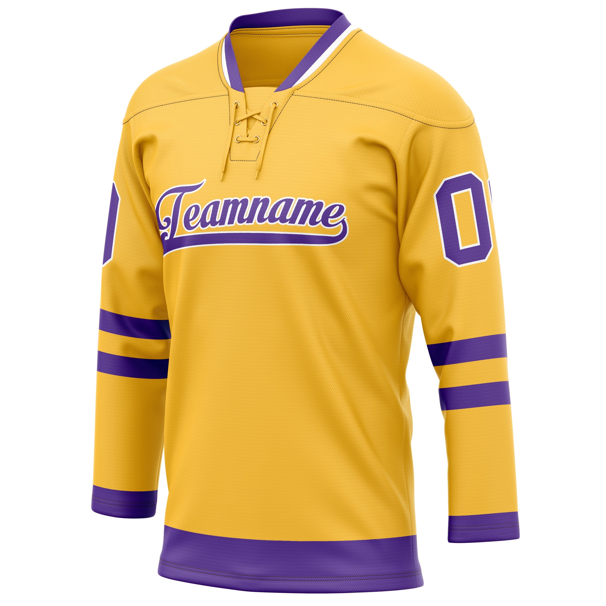 Custom Gold Purple Solid Colour Hockey Jersey