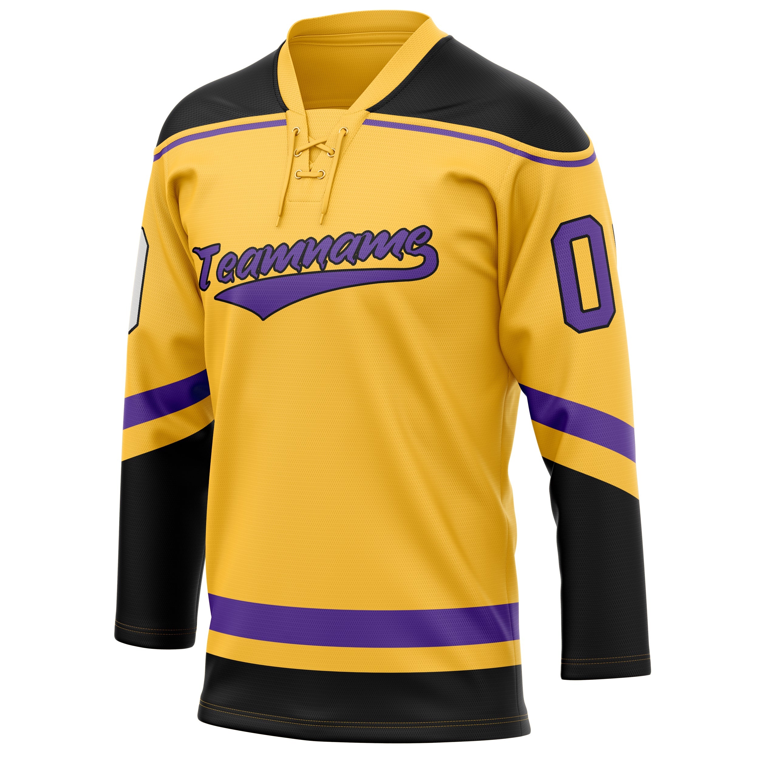 Custom Gold Purple Solid Colour Hockey Jersey