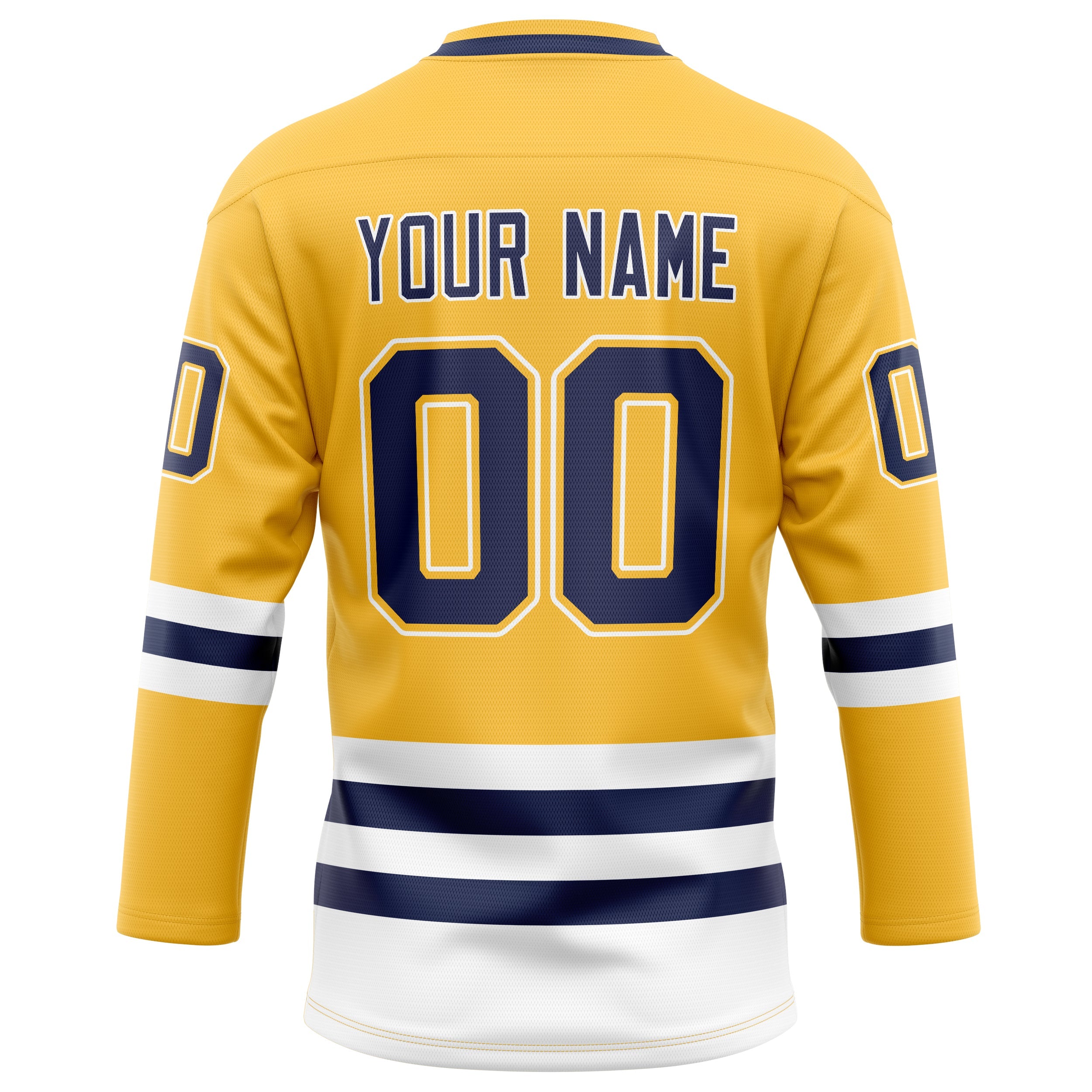 Custom Gold Navy Solid Colour Hockey Jersey