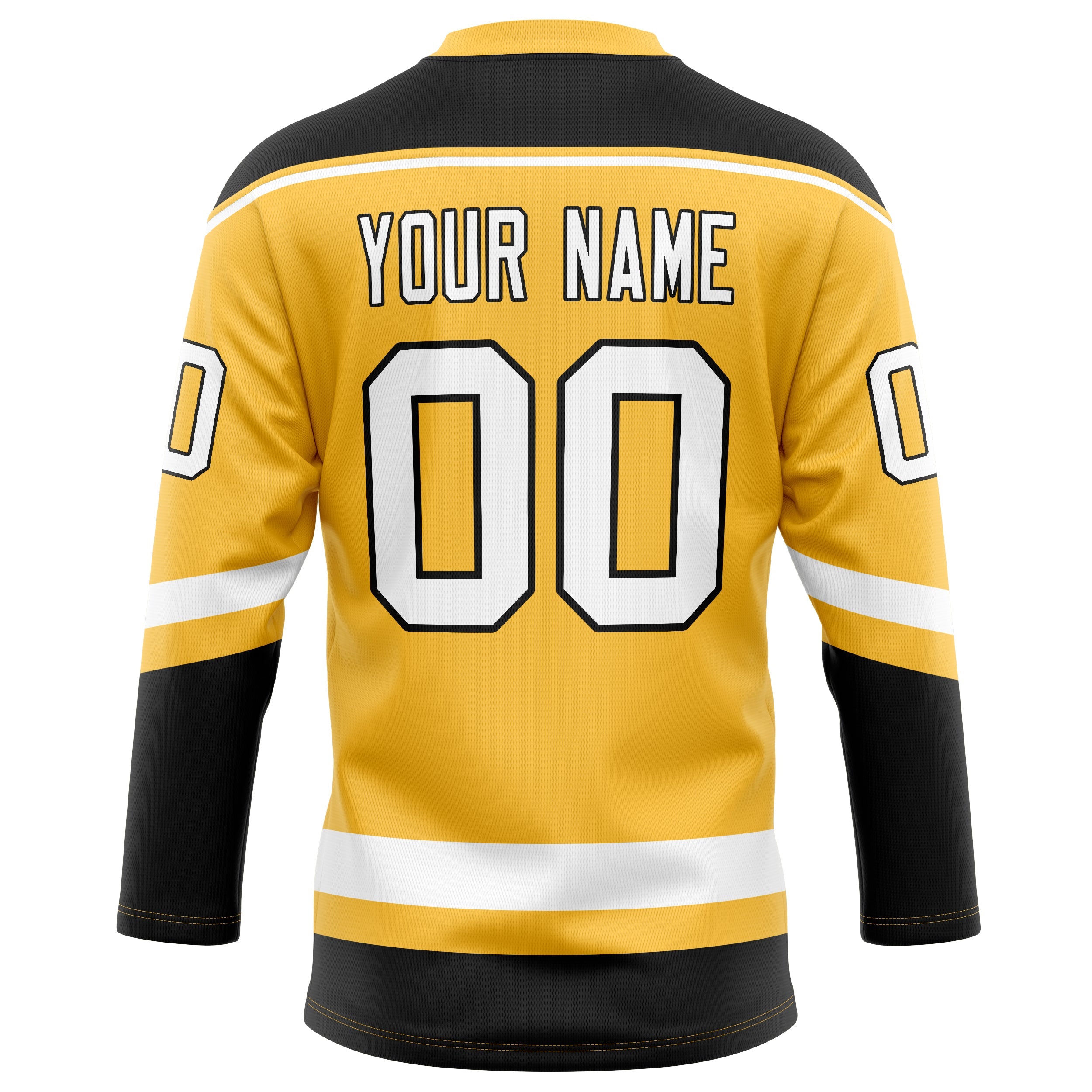Custom Gold Black Solid Colour Hockey Jersey