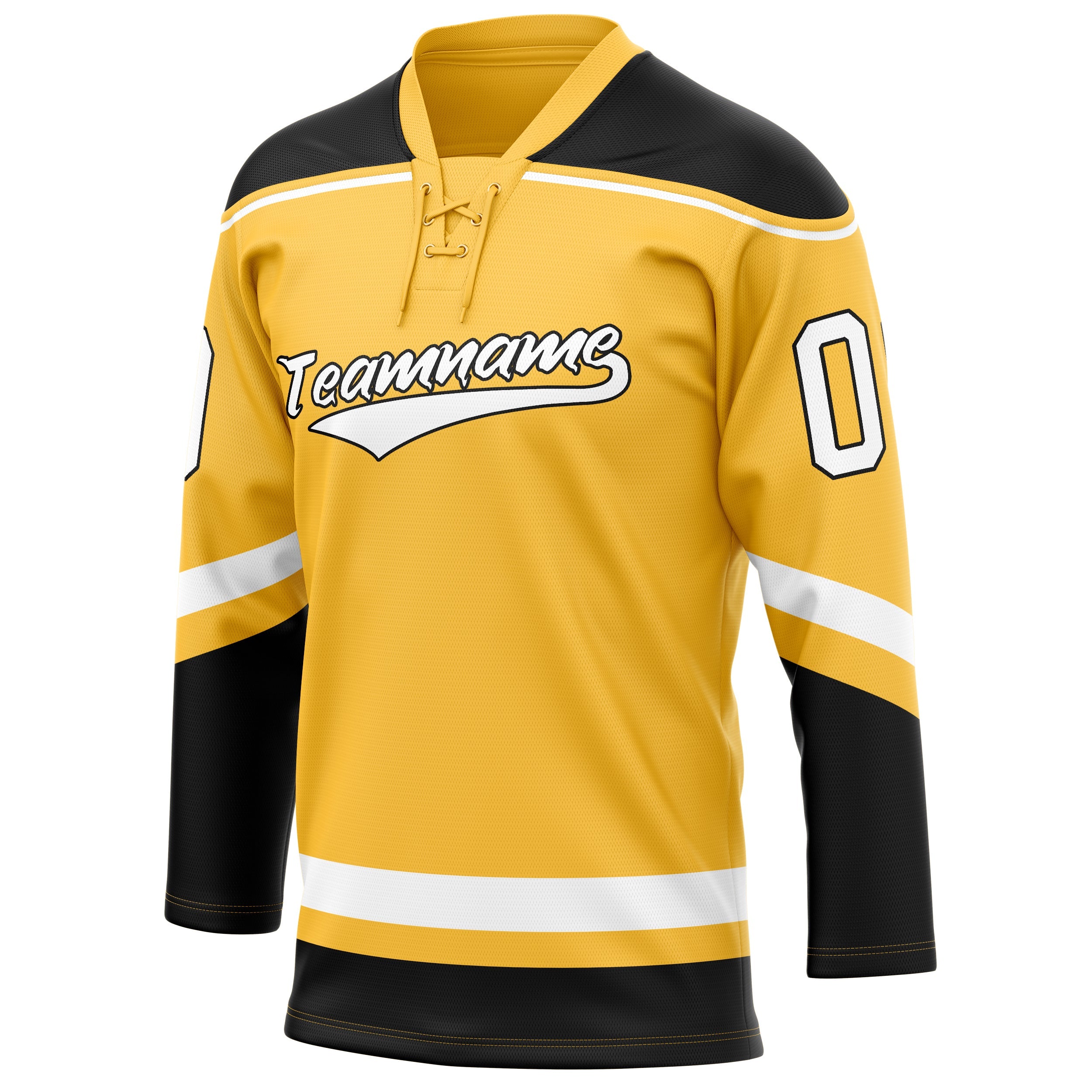 Custom Gold Black Solid Colour Hockey Jersey
