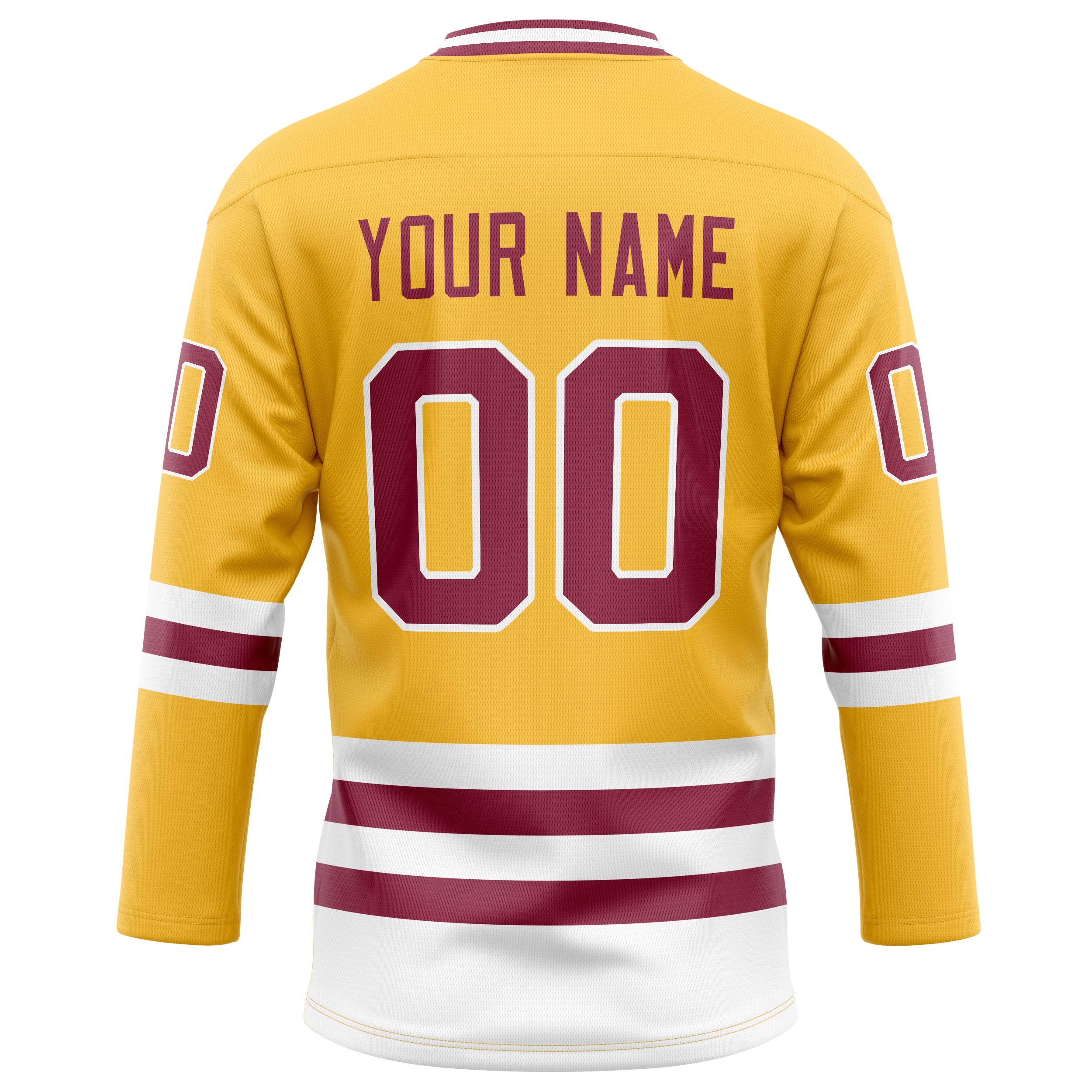 Custom Gold Red Solid Colour Hockey Jersey