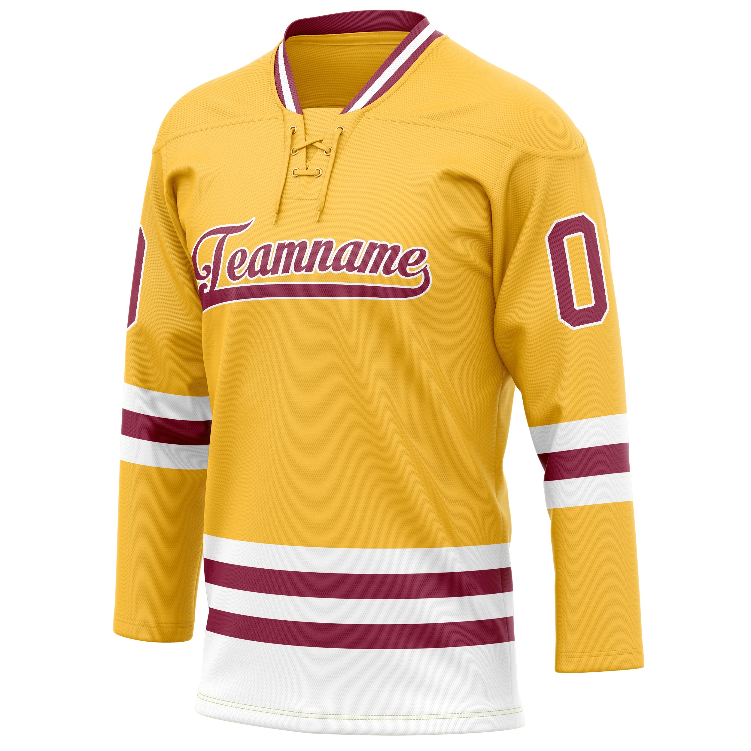 Custom Gold Red Solid Colour Hockey Jersey