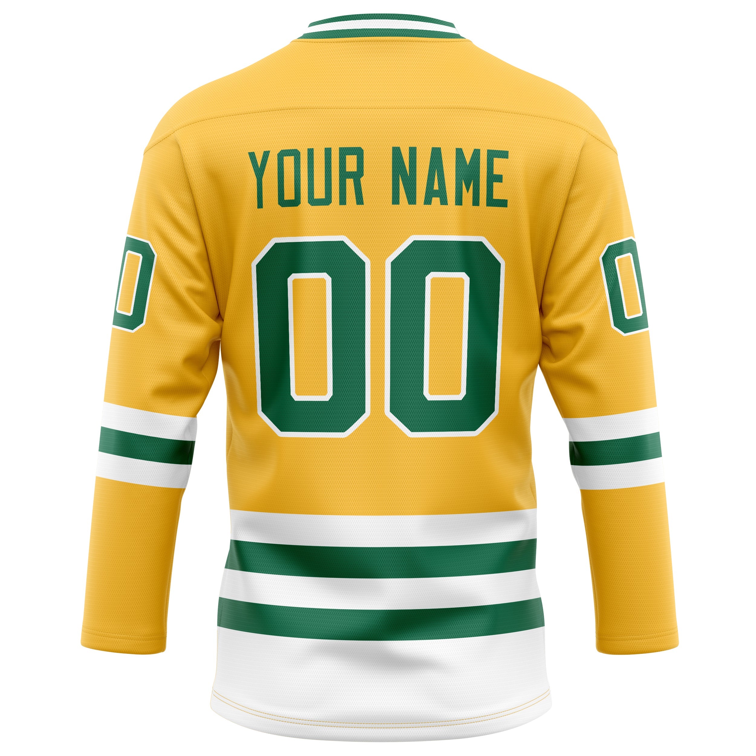 Custom Gold Kelly Green Solid Colour Hockey Jersey