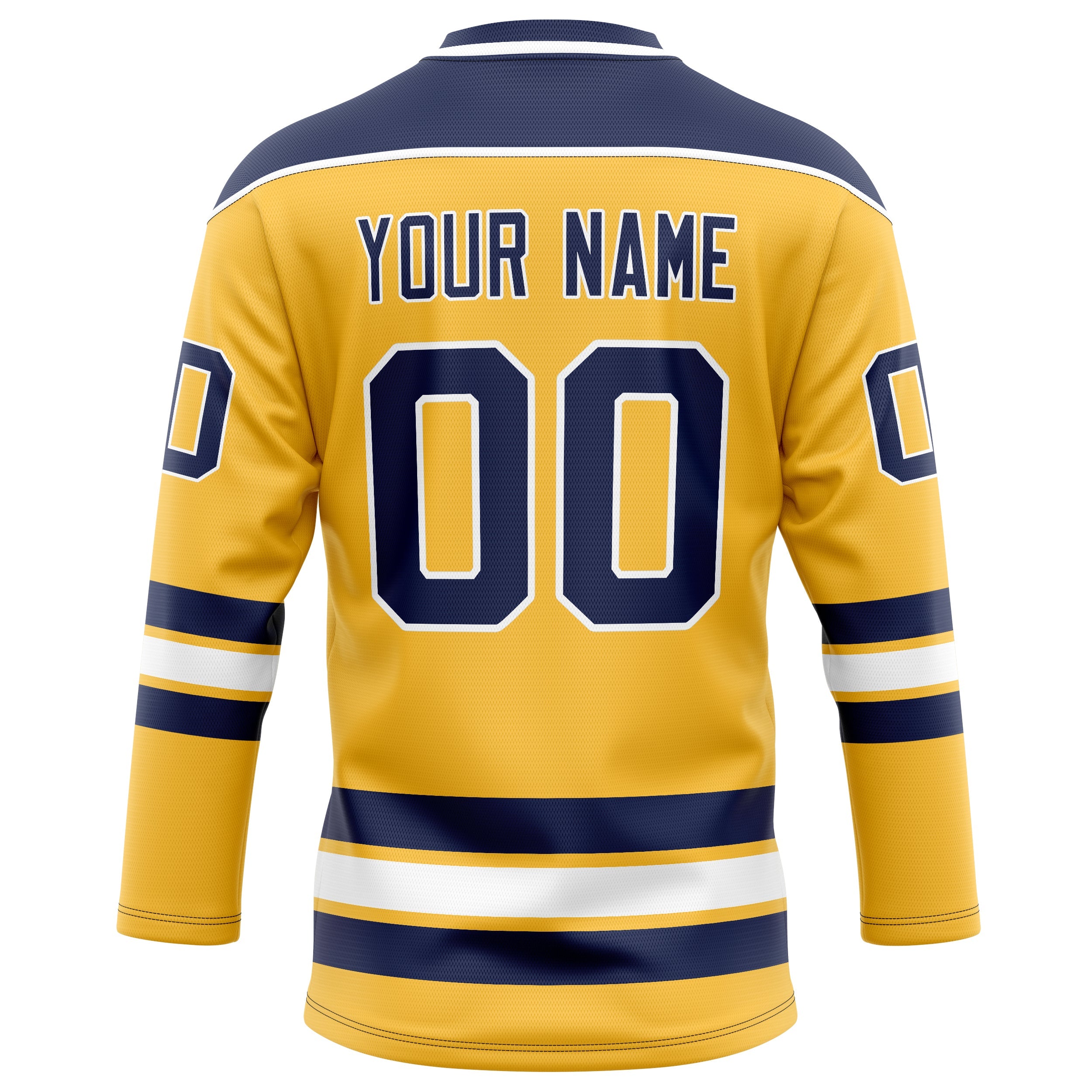 Custom Gold Navy Solid Colour Hockey Jersey