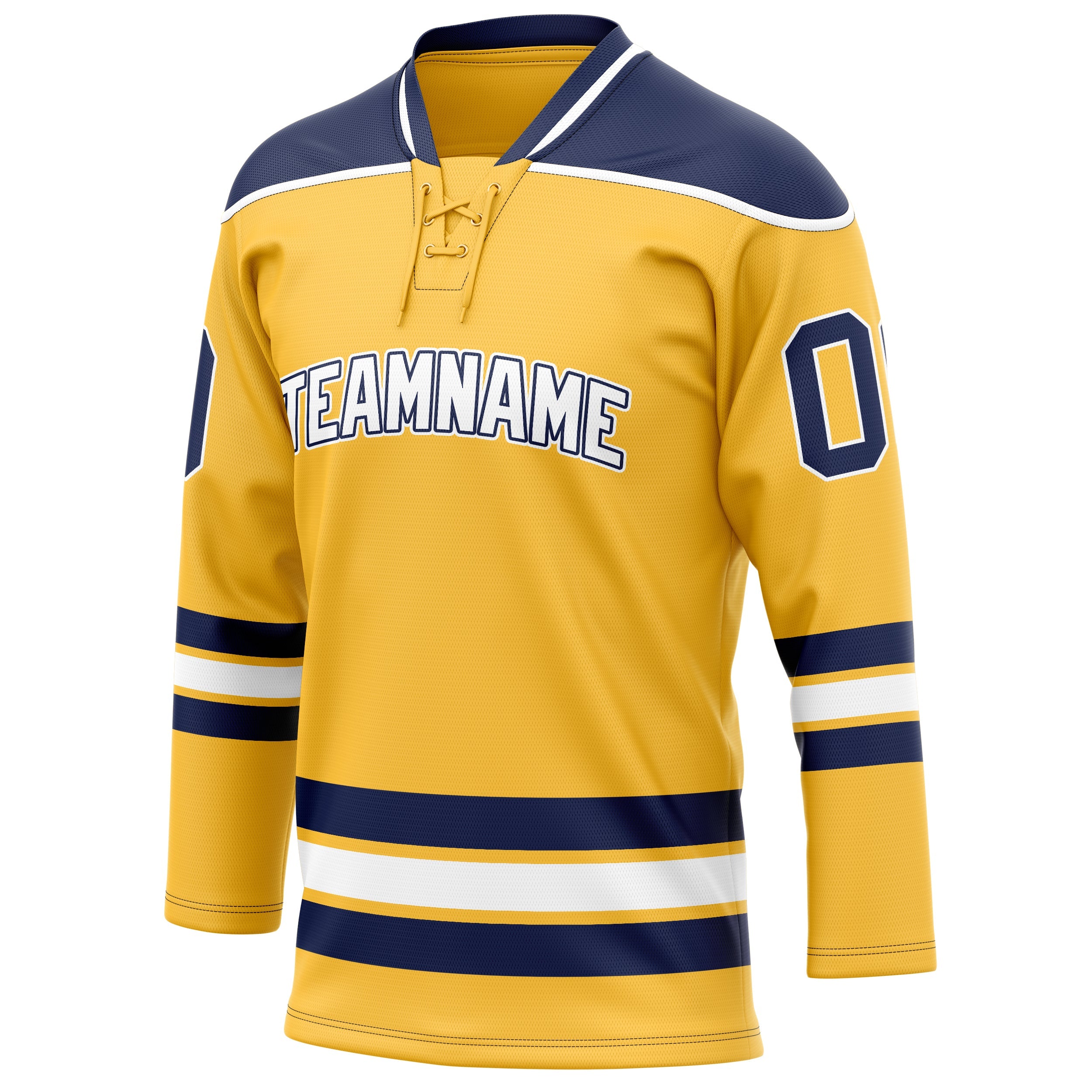 Custom Gold Navy Solid Colour Hockey Jersey