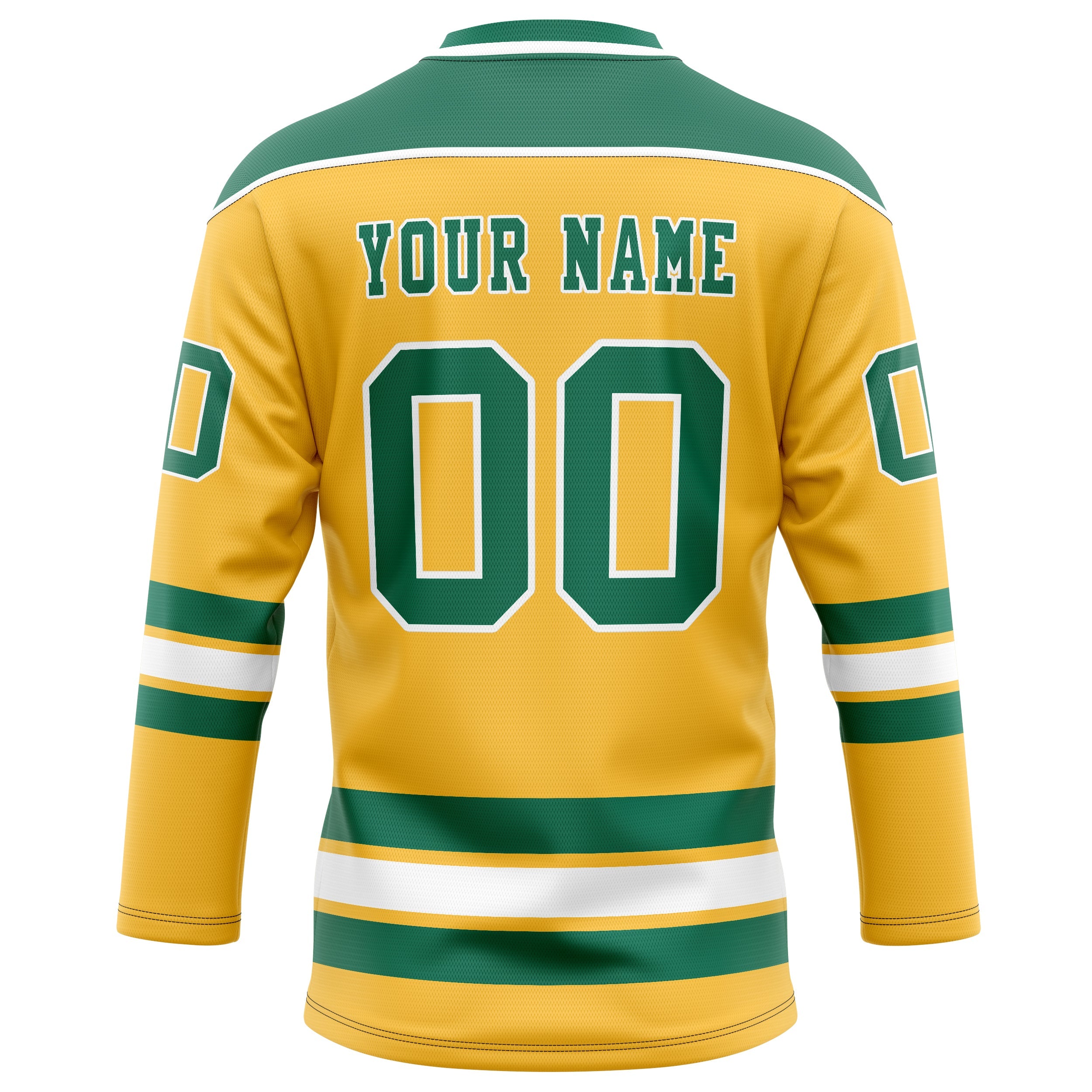 Custom Gold Kelly Green Solid Colour Hockey Jersey
