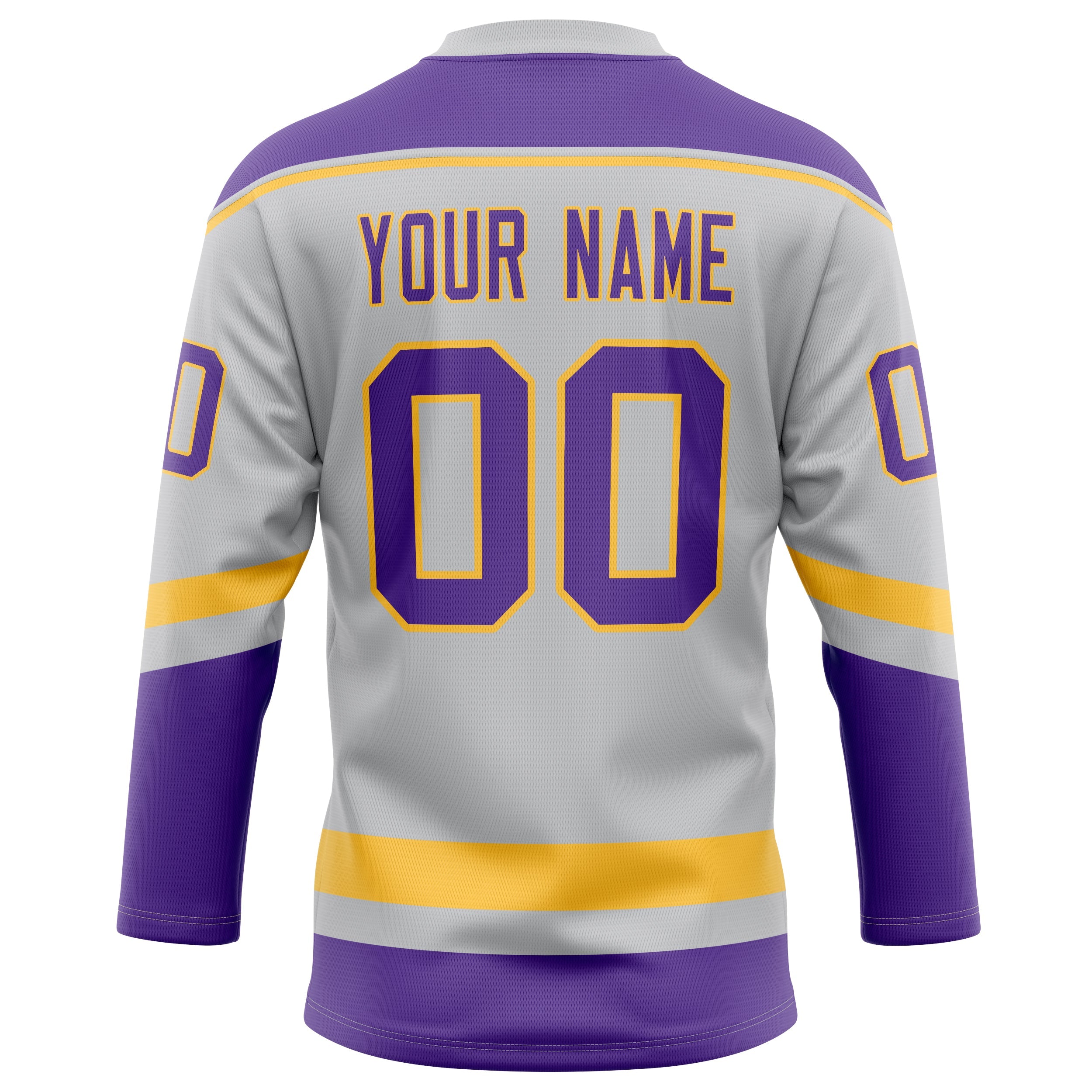 Custom Gray Purple Solid Colour Hockey Jersey