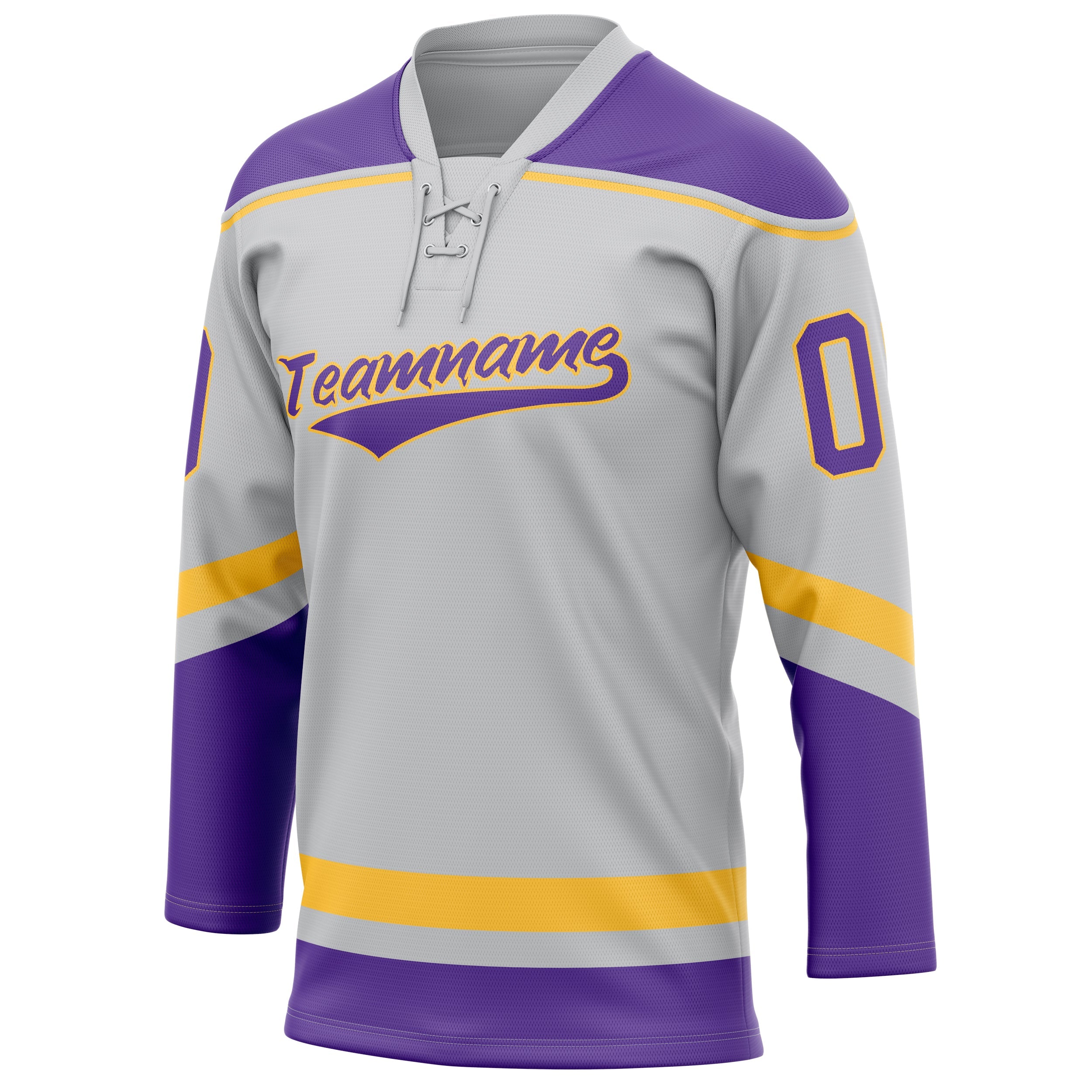 Custom Gray Purple Solid Colour Hockey Jersey