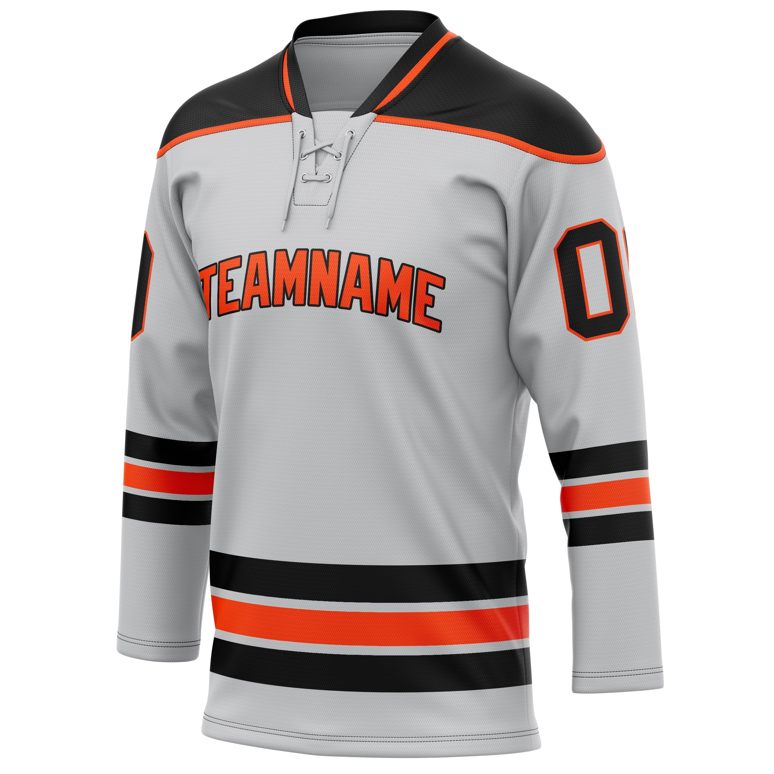 Custom Gray Black Solid Colour Hockey Jersey