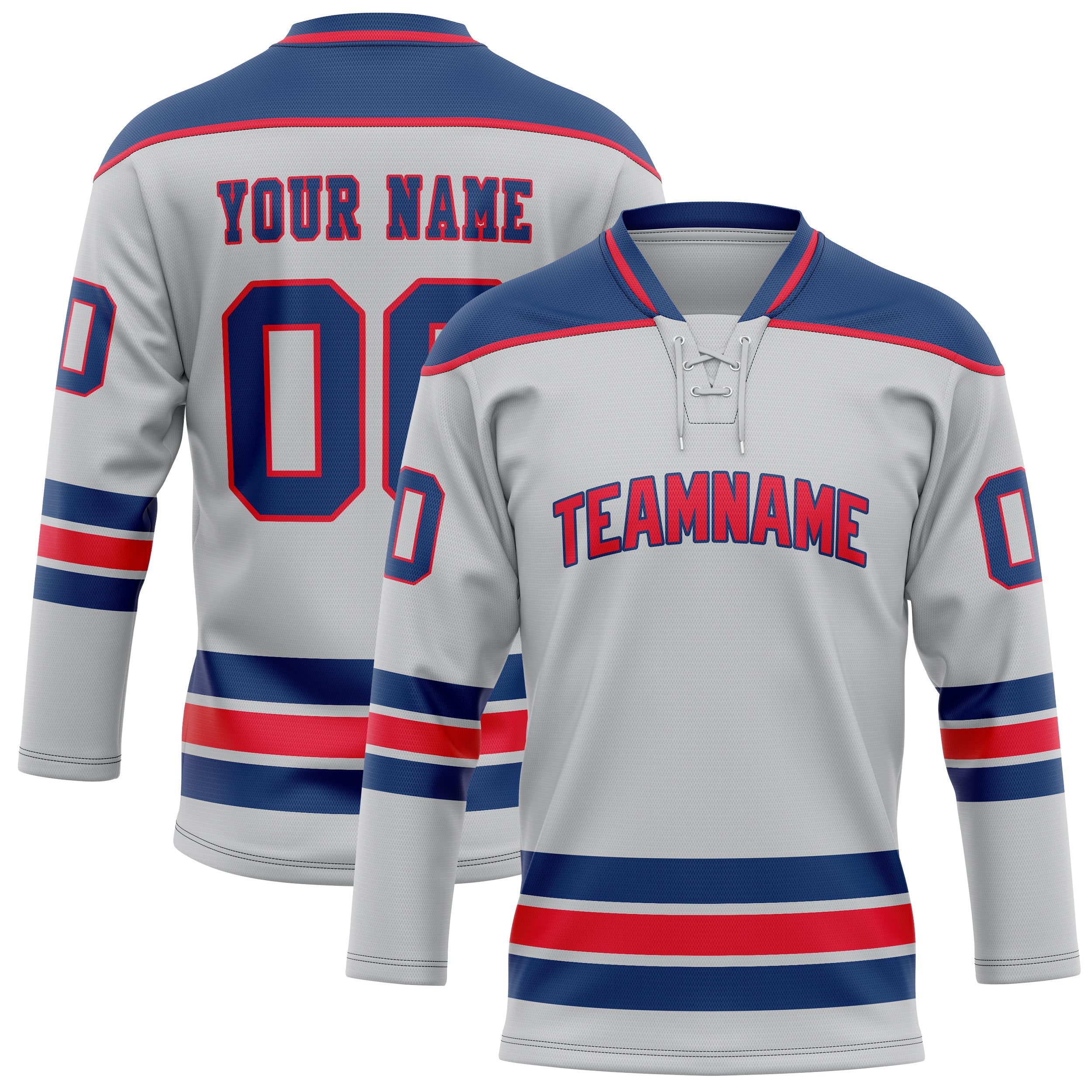 Custom Gray Royal Solid Colour Hockey Jersey
