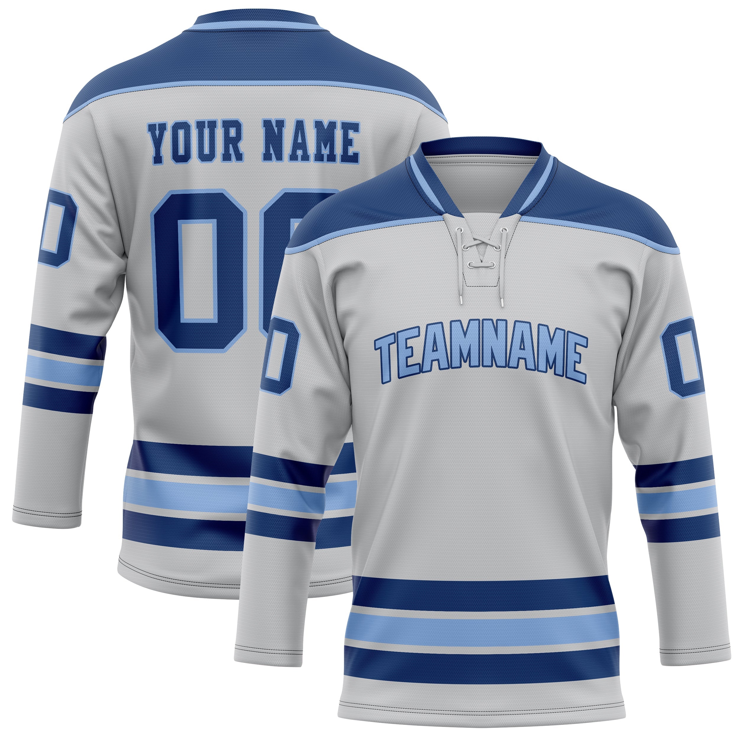 Custom Gray Royal Solid Colour Hockey Jersey