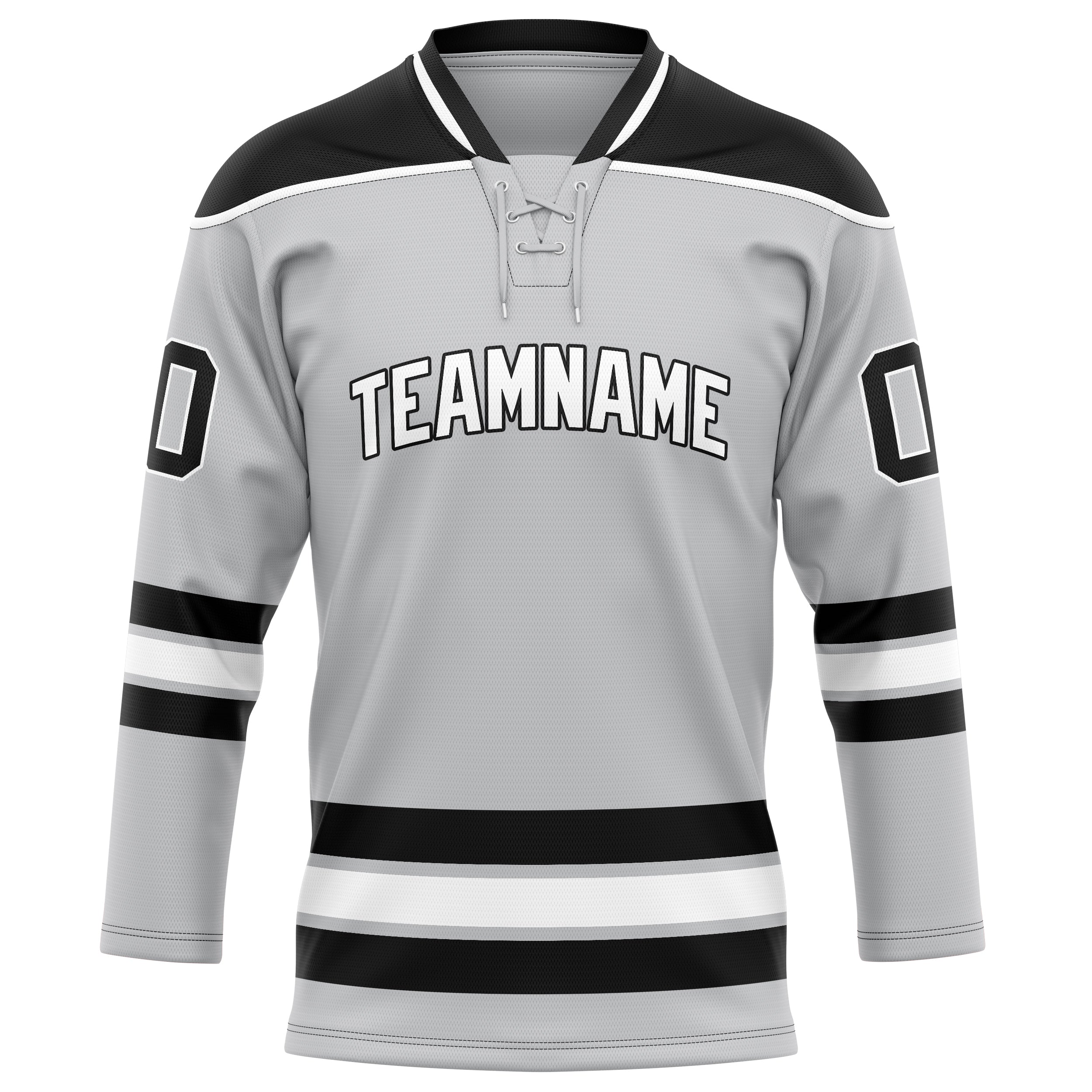 Custom Gray Black Solid Colour Hockey Jersey