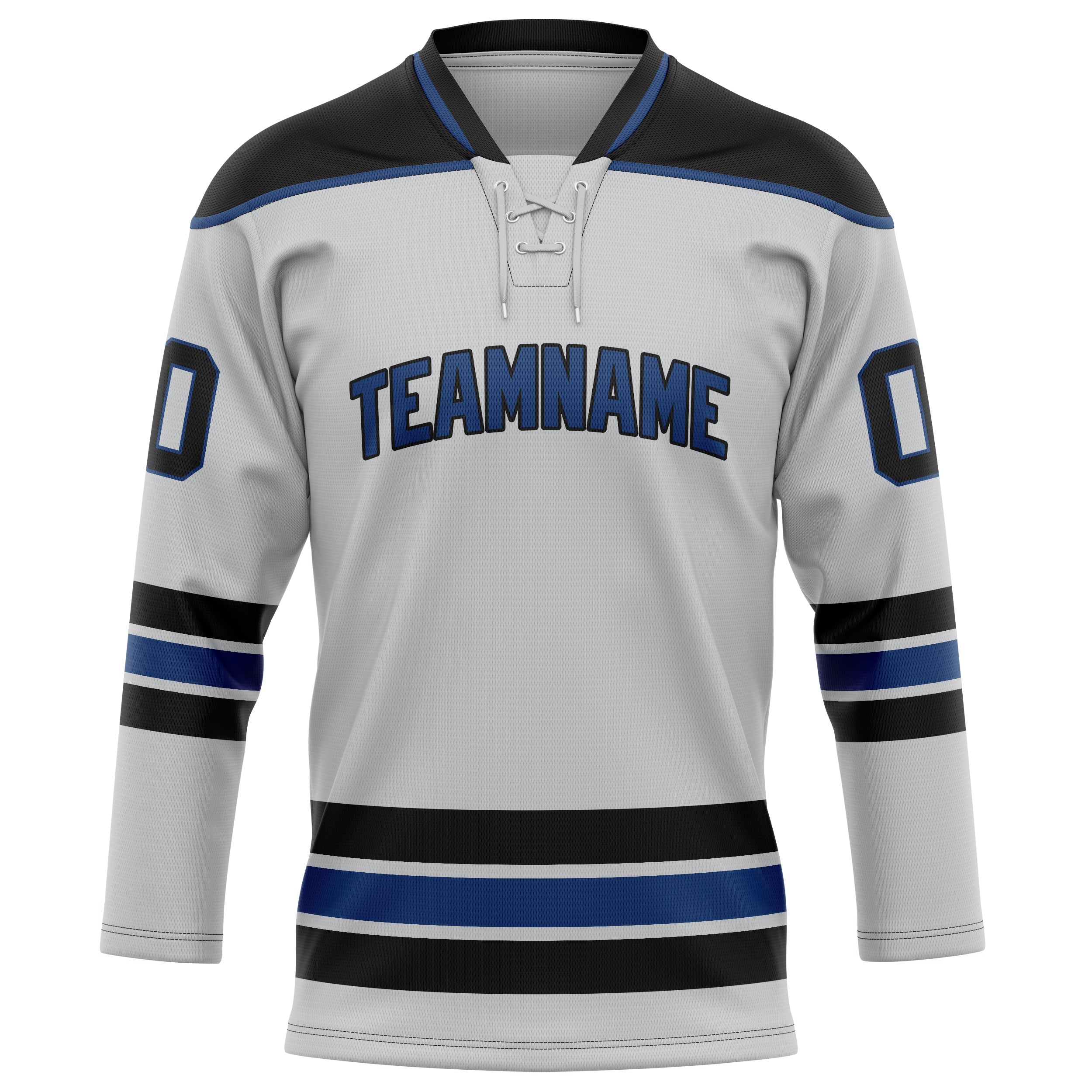 Custom Gray Black Solid Colour Hockey Jersey