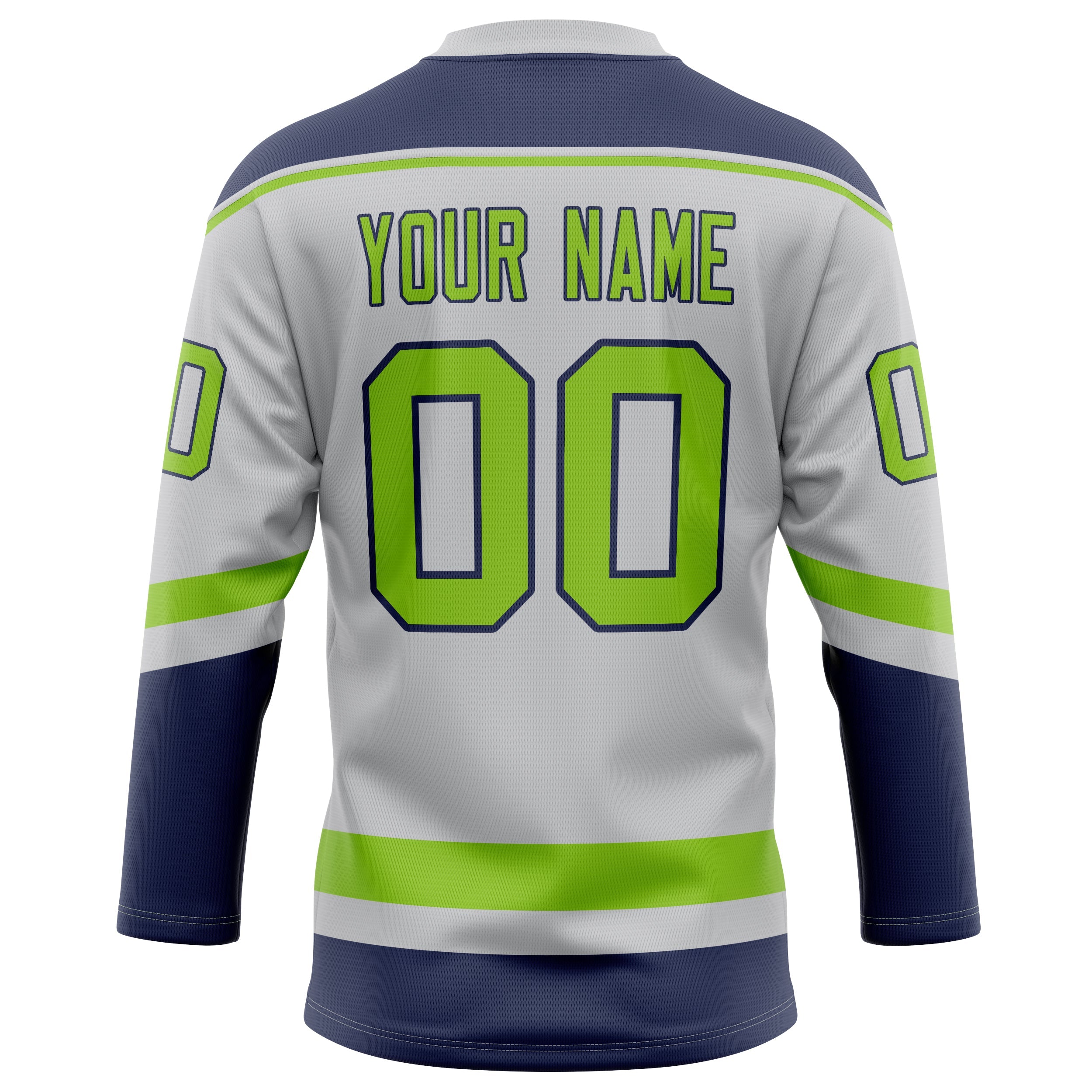 Custom Gray Neon Green Solid Colour Hockey Jersey