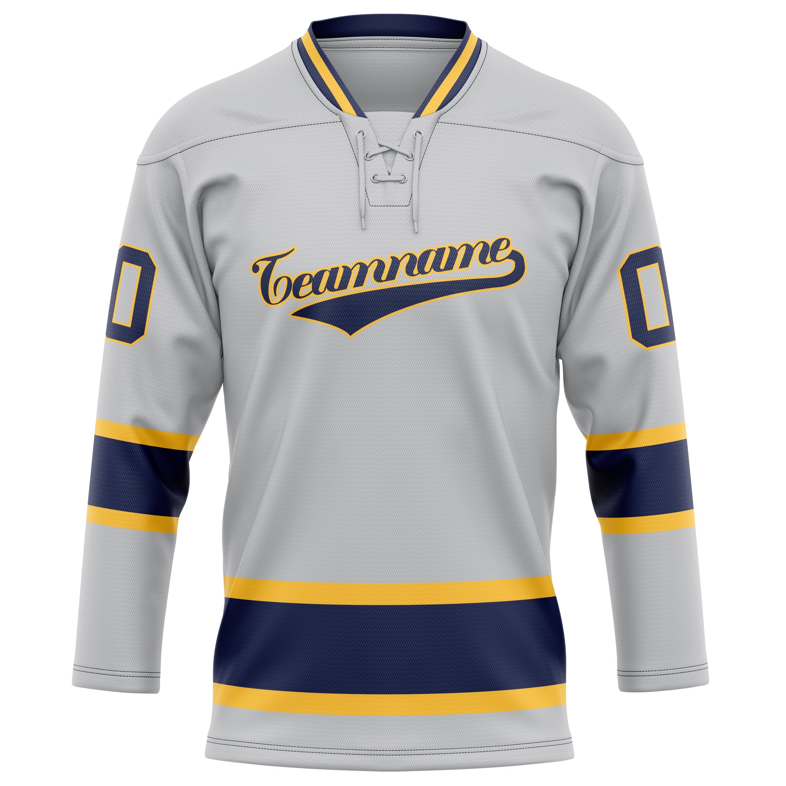 Custom Gray Navy Solid Colour Hockey Jersey