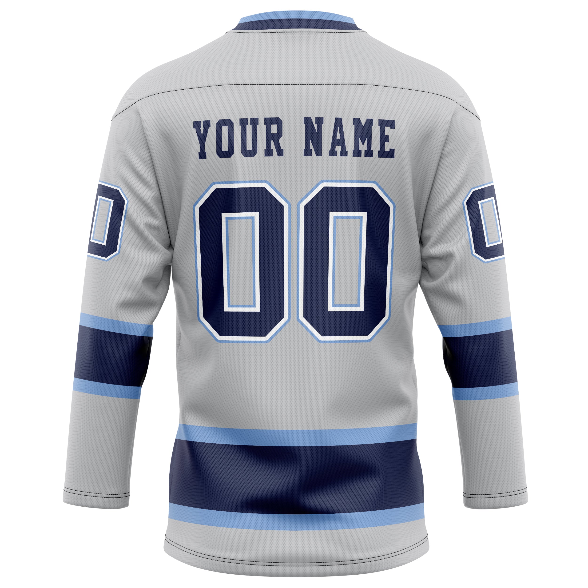 Custom Gray Navy Solid Colour Hockey Jersey