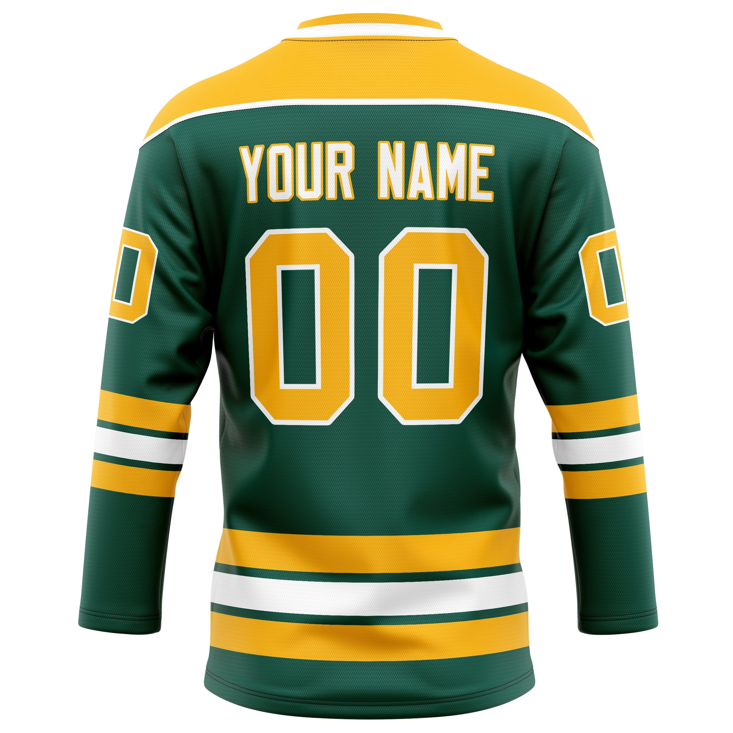Custom Green Gold Solid Colour Hockey Jersey