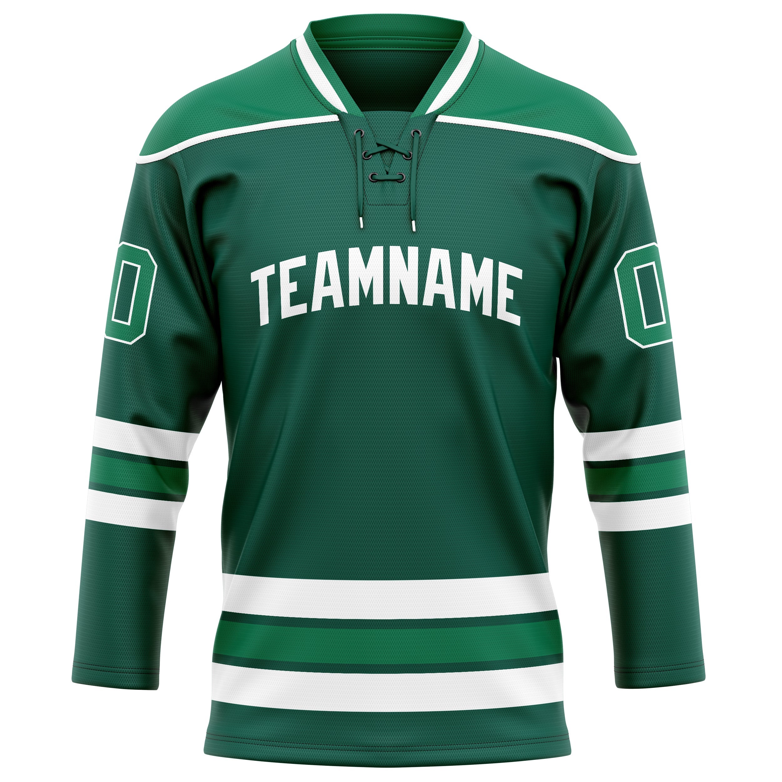 Custom Green White Solid Colour Hockey Jersey