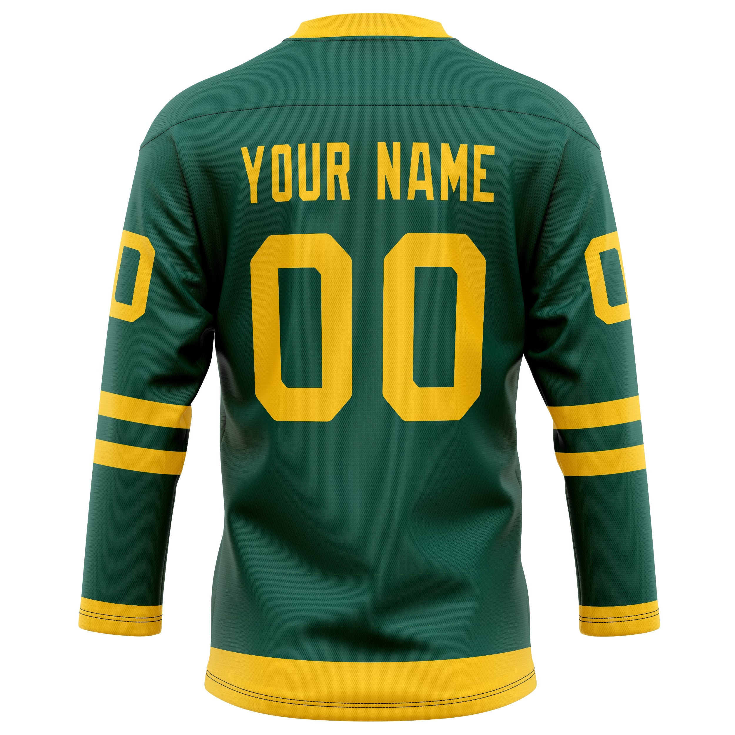 Custom Green Gold Solid Colour Hockey Jersey