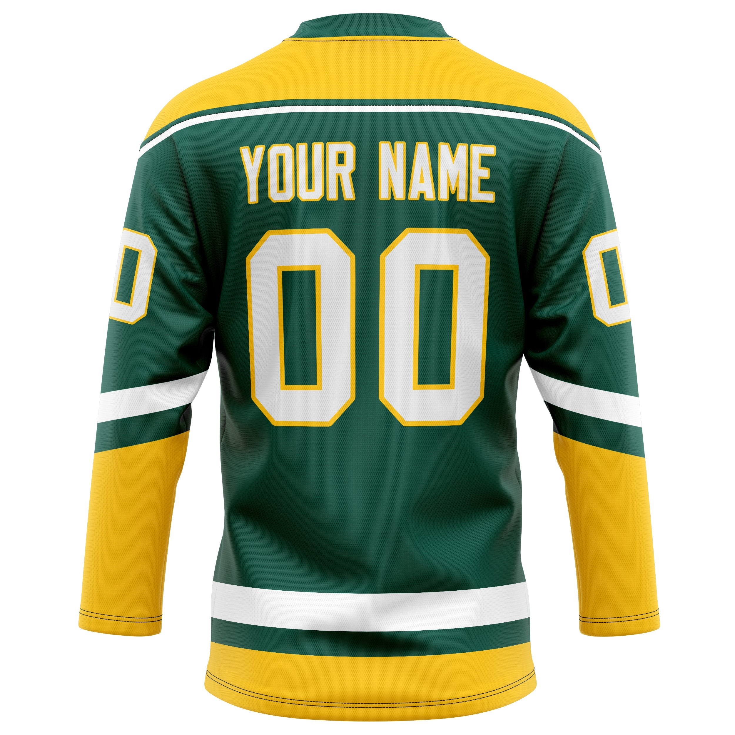 Custom Green Gold Solid Colour Hockey Jersey