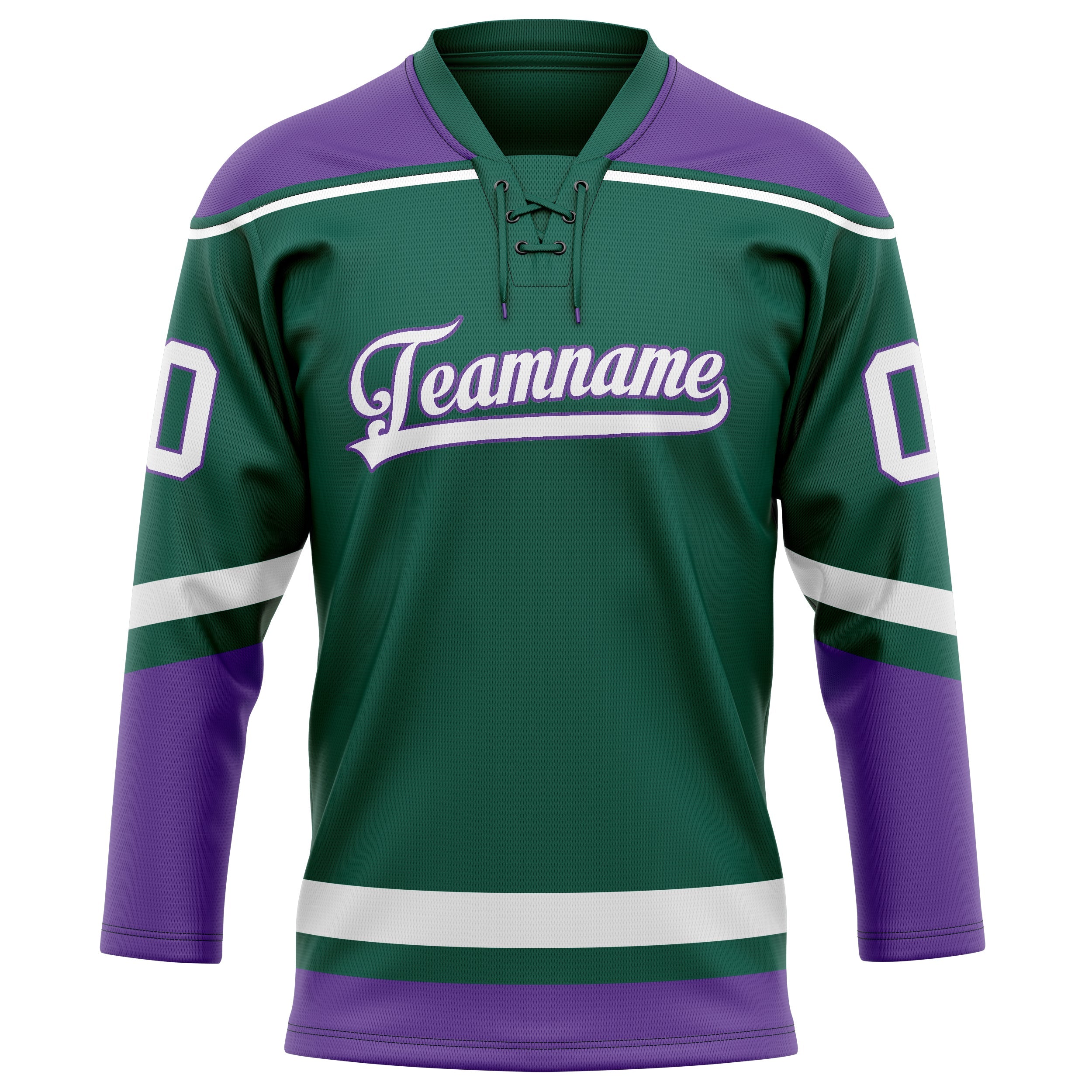 Custom Green Purple Solid Colour Hockey Jersey