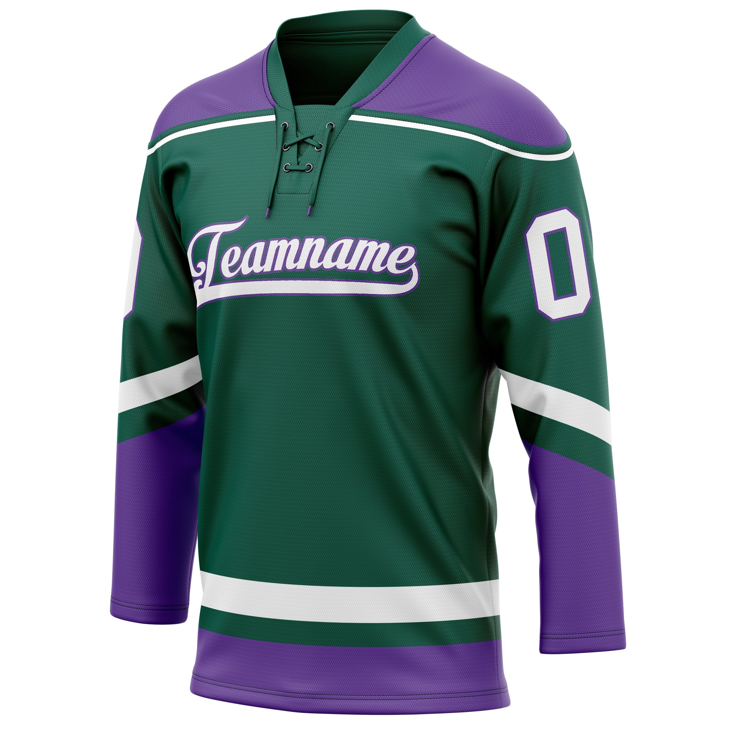 Custom Green Purple Solid Colour Hockey Jersey